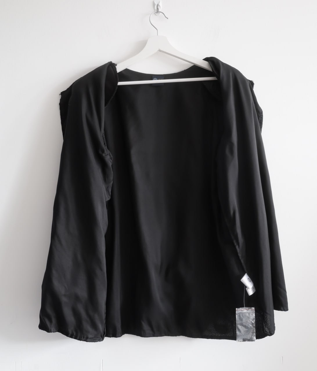 Vintage 100% Silk Beaded Sequin Black Evening Jacket C&A Your Sixth Sense XL