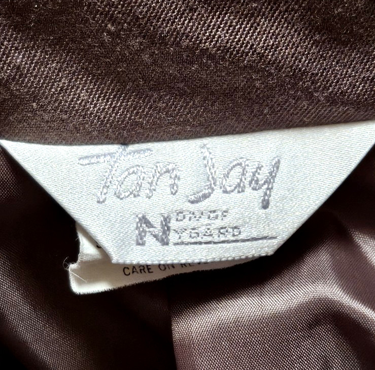 Vintage Tan Jay 2-pc Skirt Suit Jacket Size 10 Soft Brown Wool Blend USA Made
