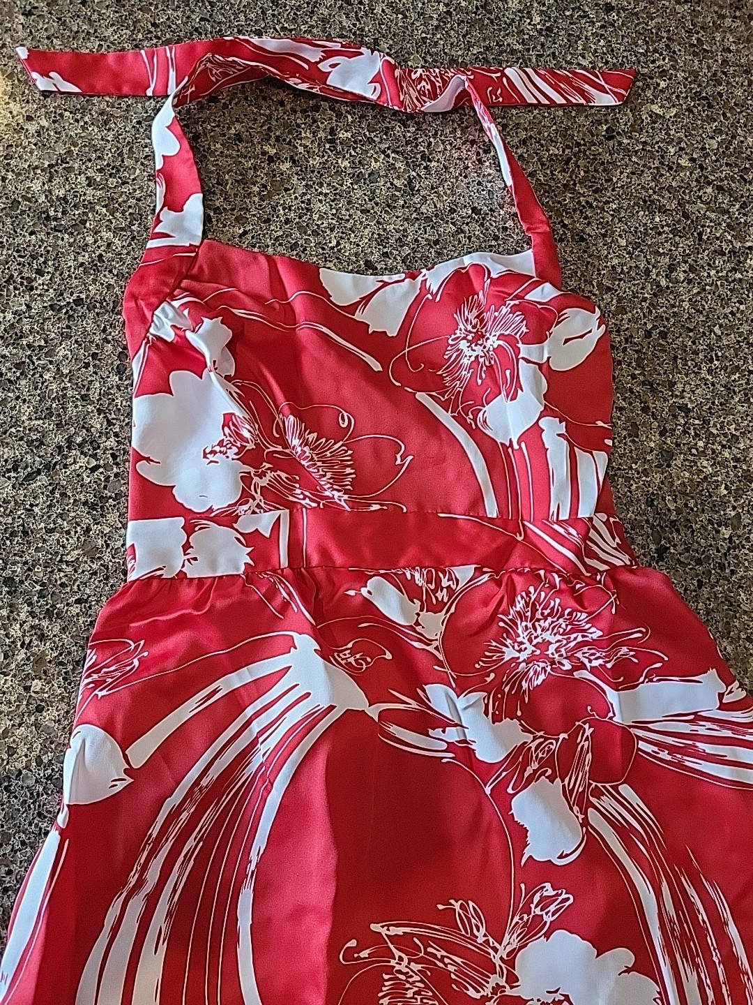Nani of Hawaii Dress Red Hawaiian Floral Honeymoon Set w His shirt Vtg READ!!