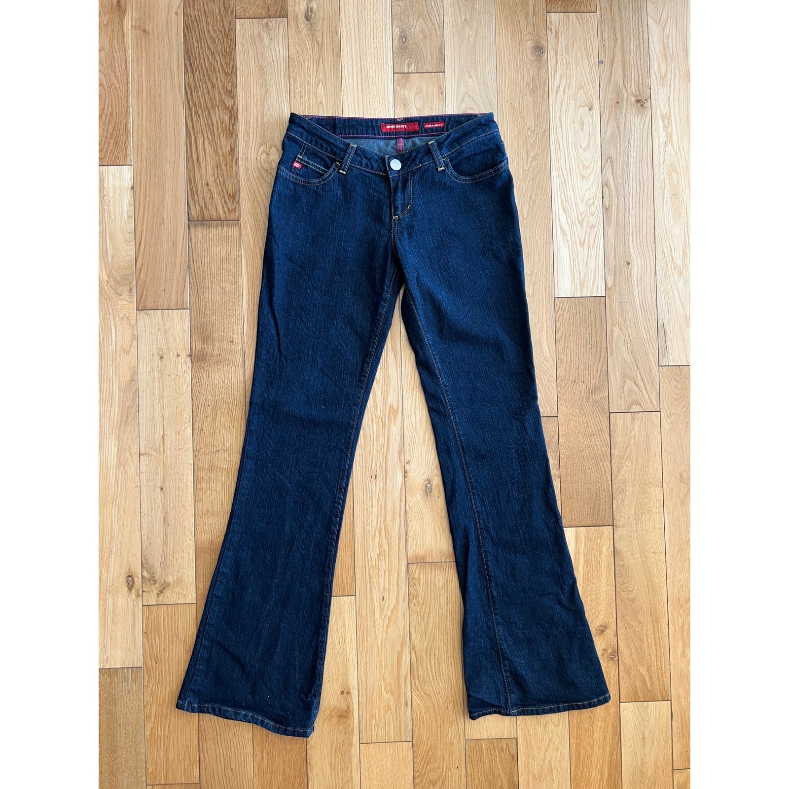 Vintage Y2K Miss Sixty Extra Low Rise Bootcut Denim Jeans Dark Wash Womens 28×32