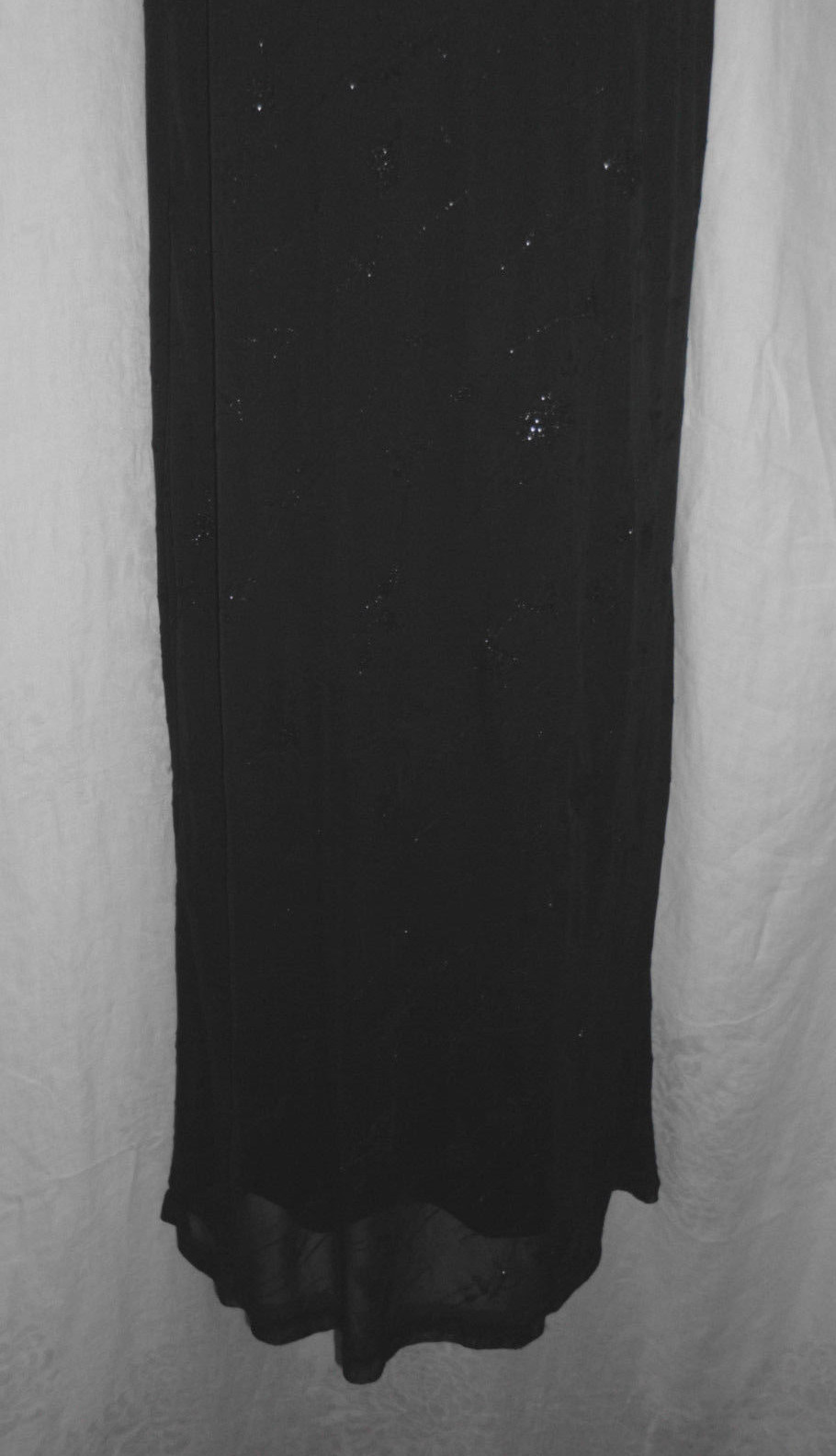 Vintage City Triangles Formal Maxi Dress Size M Black Sparkle Lined Polyester
