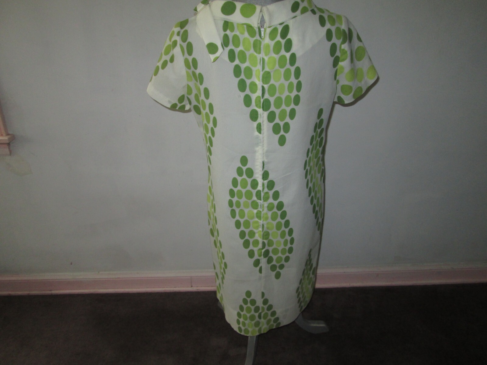 Vintage PURITAN FOREVER YOUNG Green Polka Dot Short Sleeve Dress