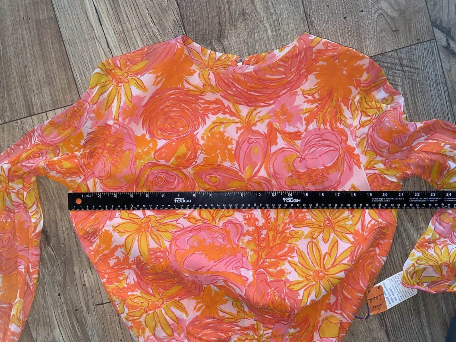 Vintage 60’s 70’s Younkers Robin Fashions Bright Mod Retro Floral LS Top M/L NWT