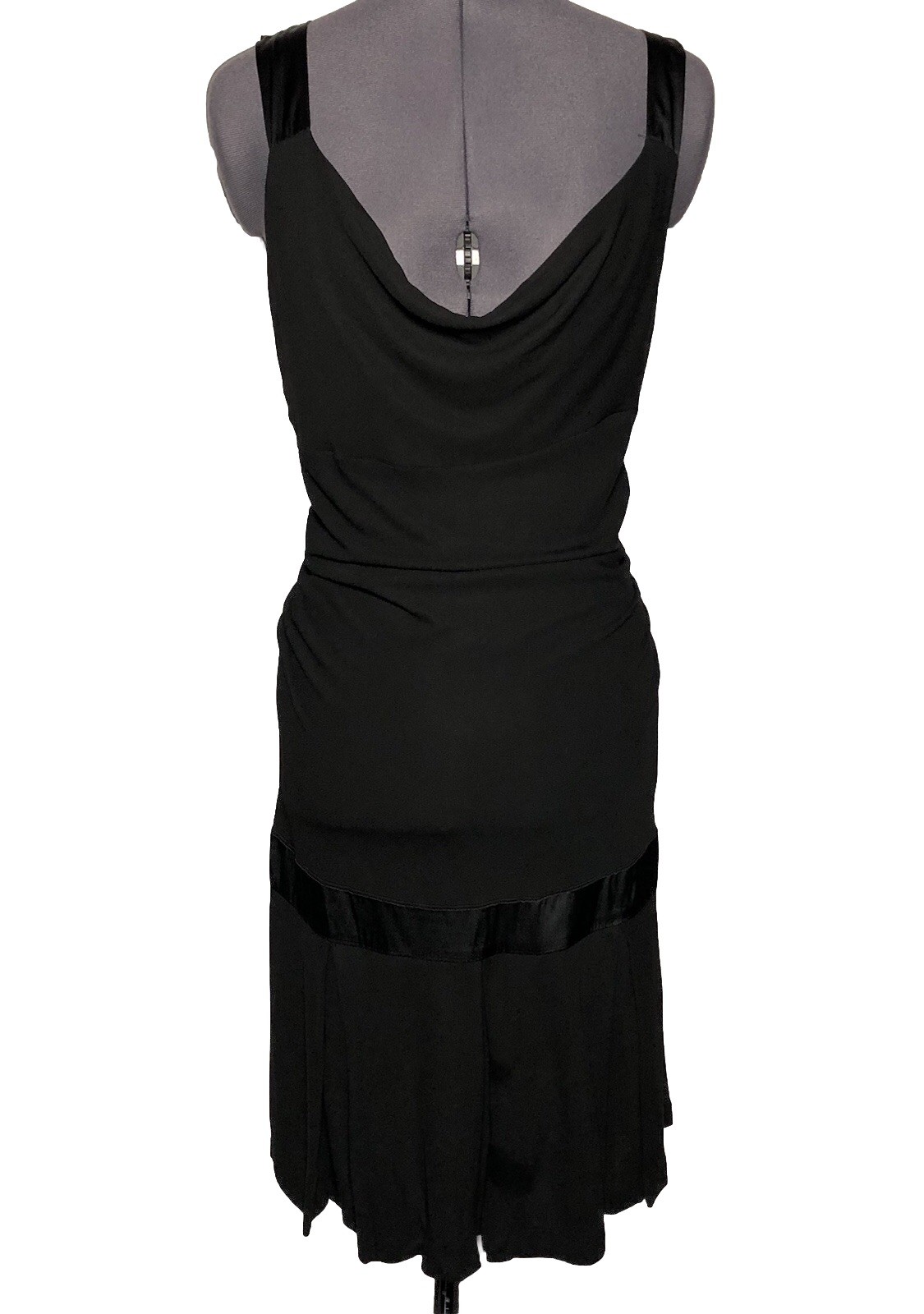 Vintage 90s Diane von Furstenberg Black Silk Rayon Dress Sz 10 Cocktail Evening