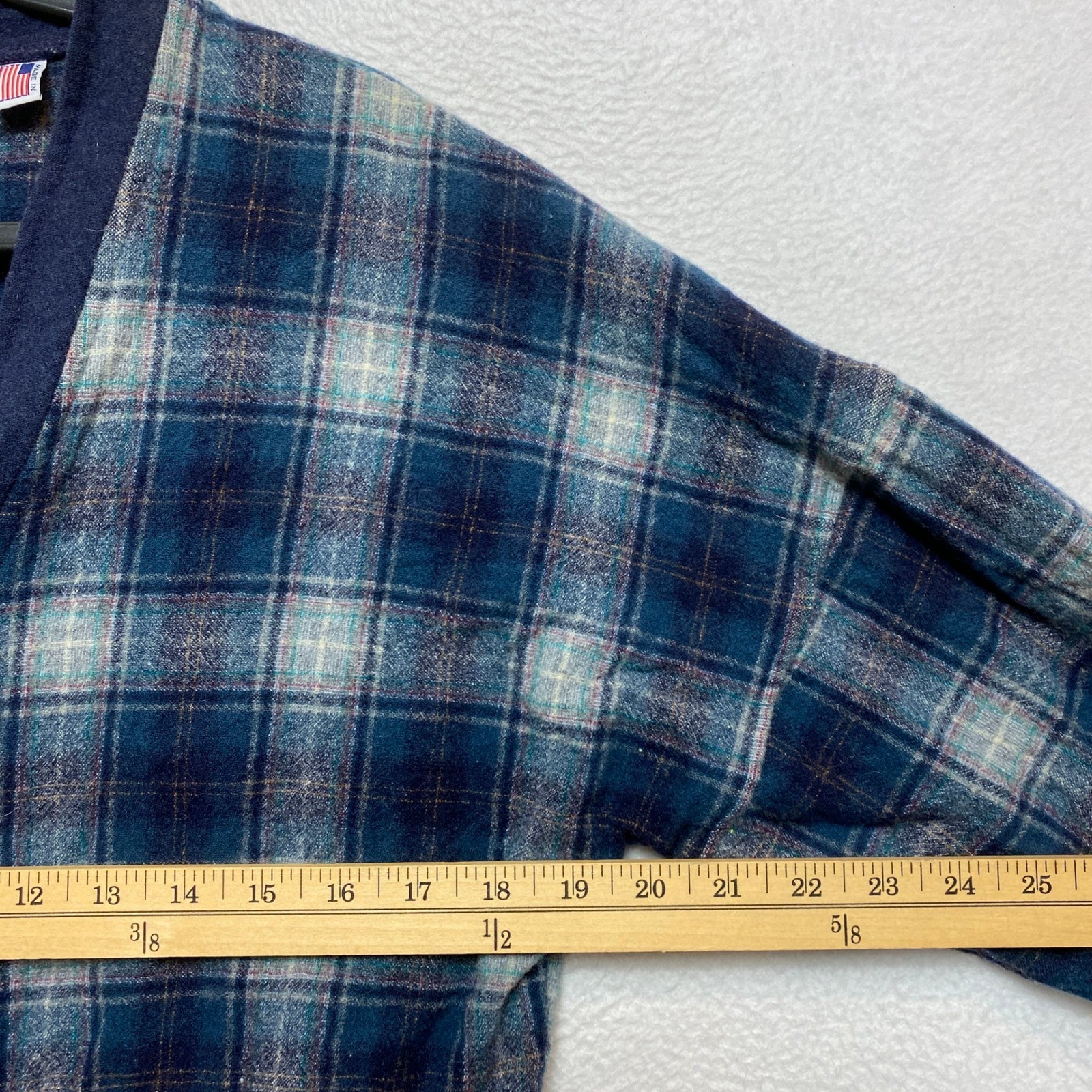 Pendleton Sweater Womens Large Blue Cardigan Plaid Virgin Wool