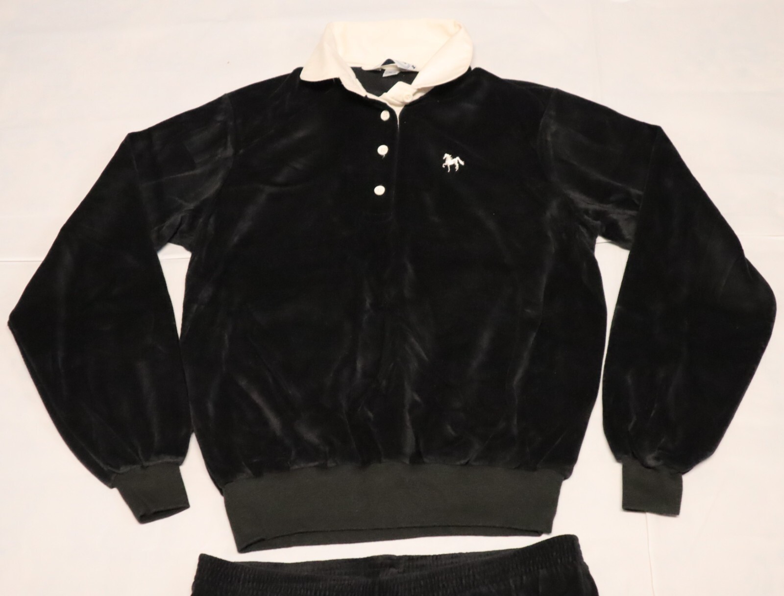 Vintage 1980s CHESTERFIELD for her womens black pullover M and capri L (2 pc set