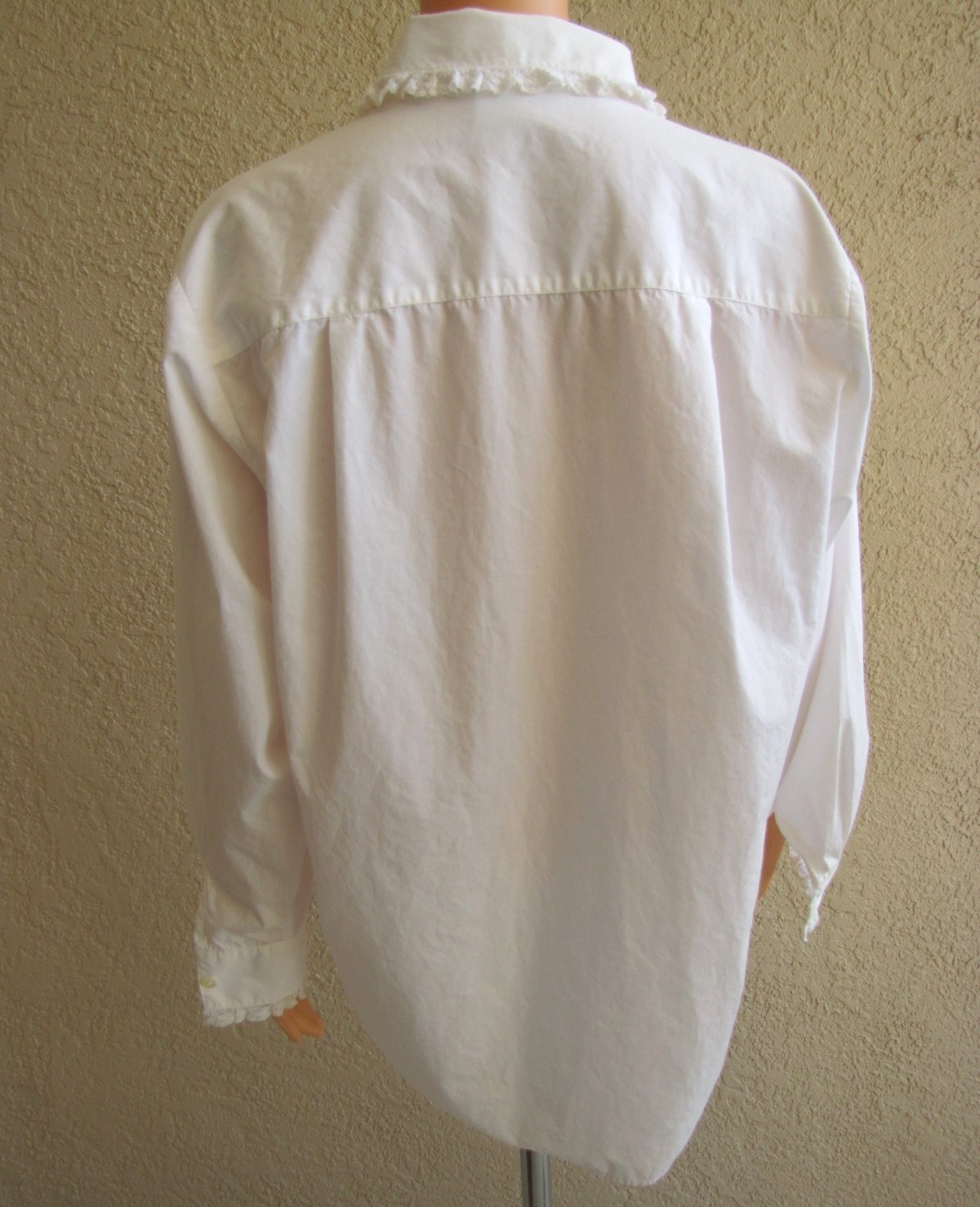 Vintage Late 1980s Laura Ashley White Cotton Victorian Style Blouse / Shirt