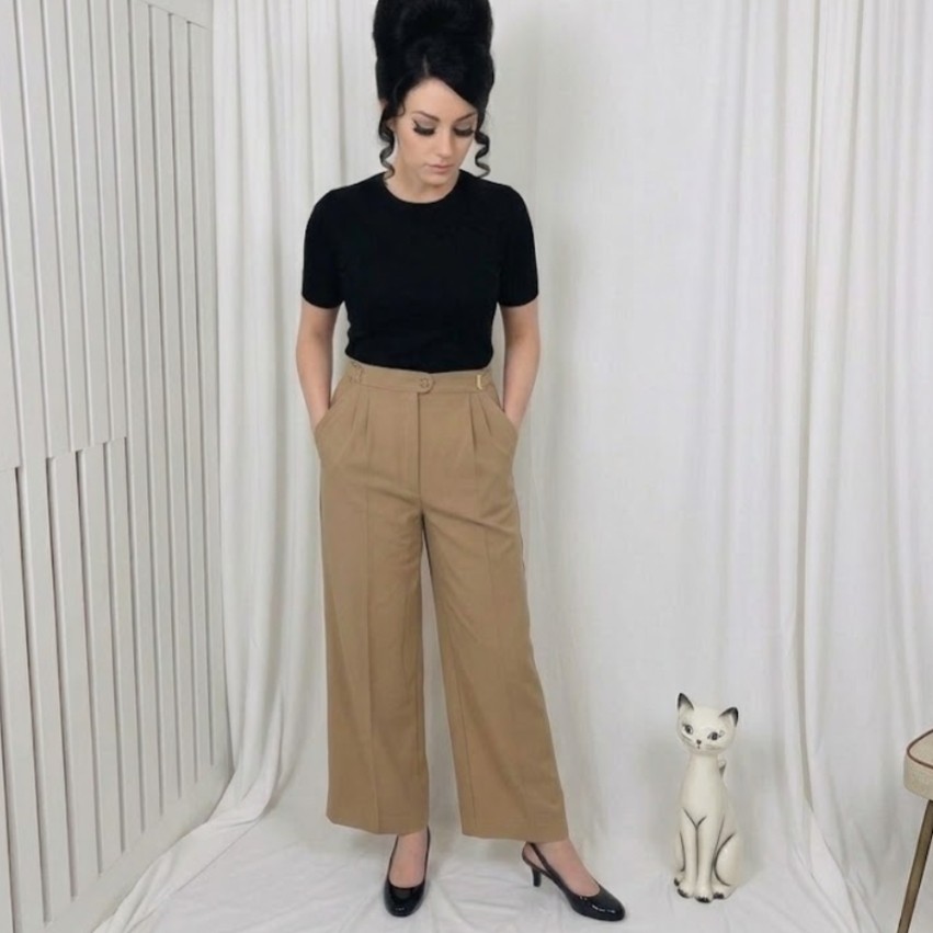Vintage 60s Sears High Waisted Trousers Large 32×29 Pockets