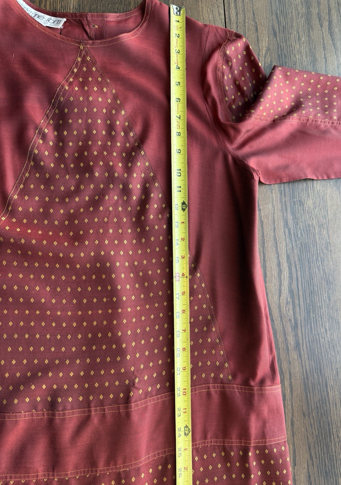 Christyne Forti Vintage Midi 100% Silk Red Dress Women’s Size 12 Lining 1980s