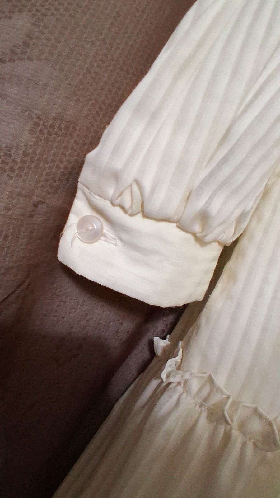 1970’s Long Boho Style Ivory Lace Up Bodice Cotton Dress By Zum Zum