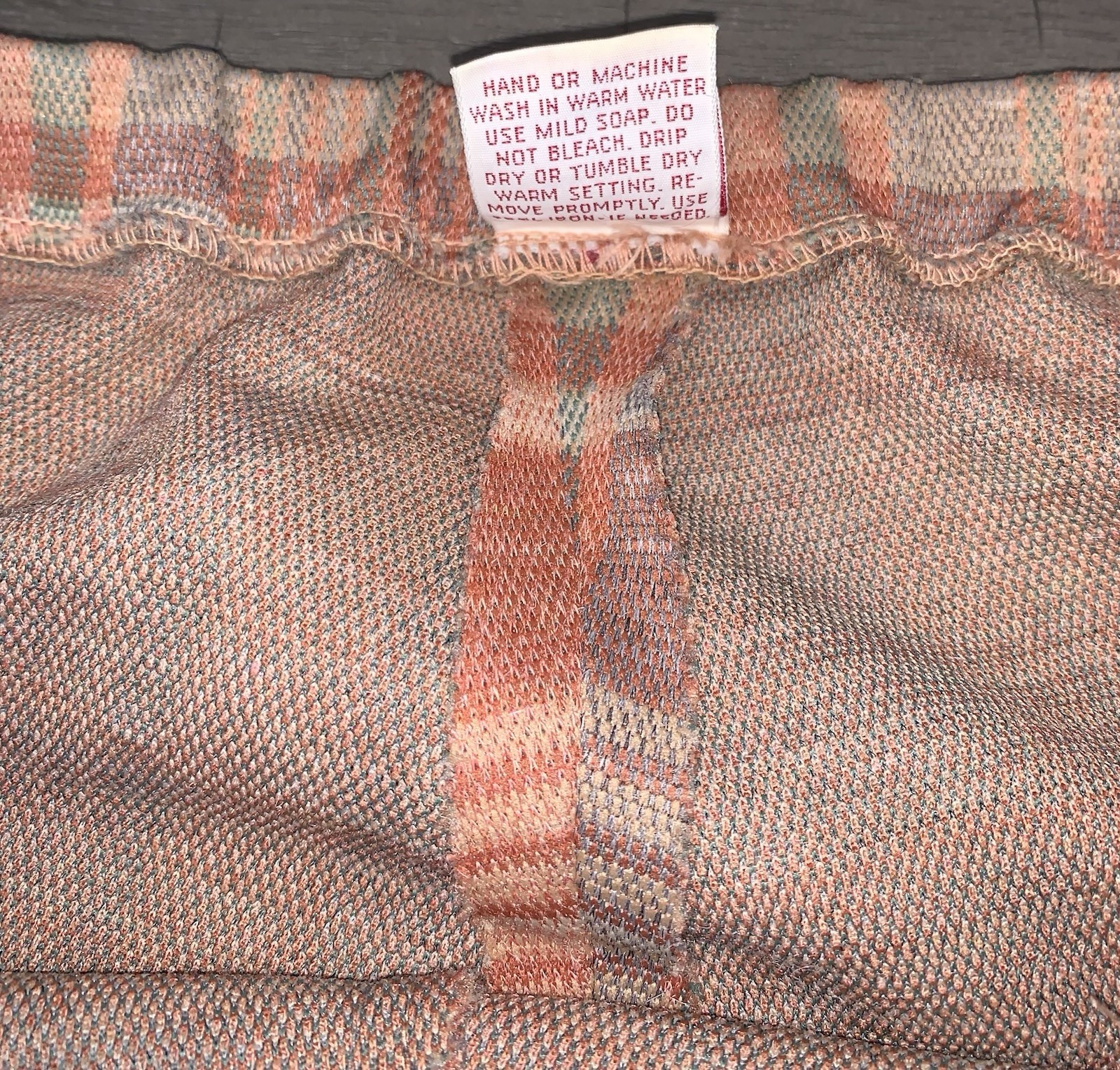 B7 VTG 25×30” SM GRAFF 60s PANTS RUST/TAN PLAID MCM FLARED MOD/GOGO DISCO PULLON