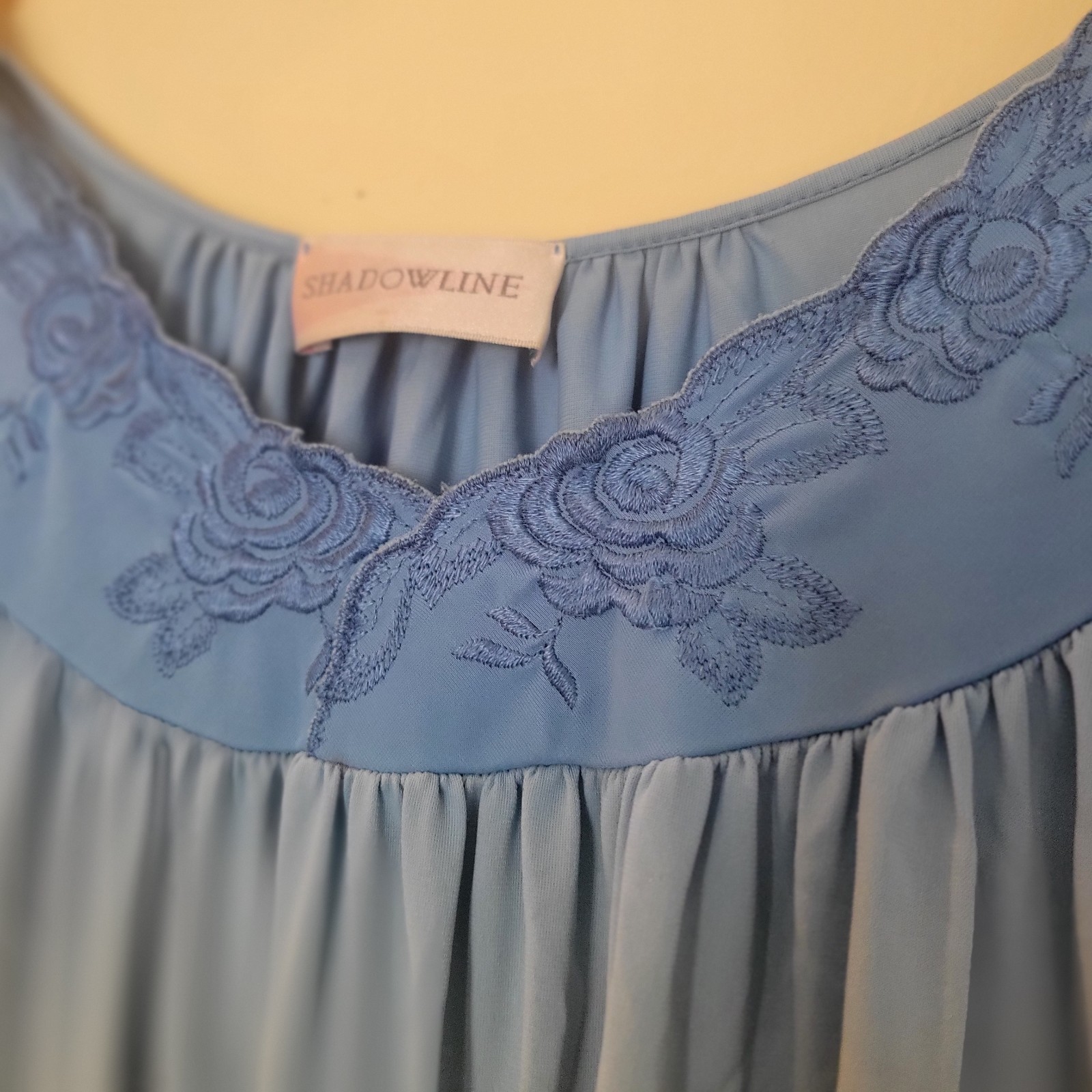 2 Shadowline Women’s VTG Small Nightgown Blue And Cream