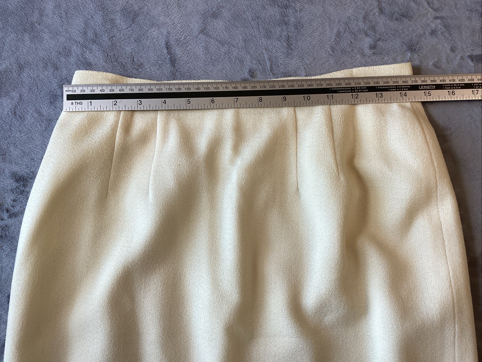 Vintage Y2K Herbert Grossman Cynthia Sobel Ivory Wool. Jacket Skirt Set Sz 10