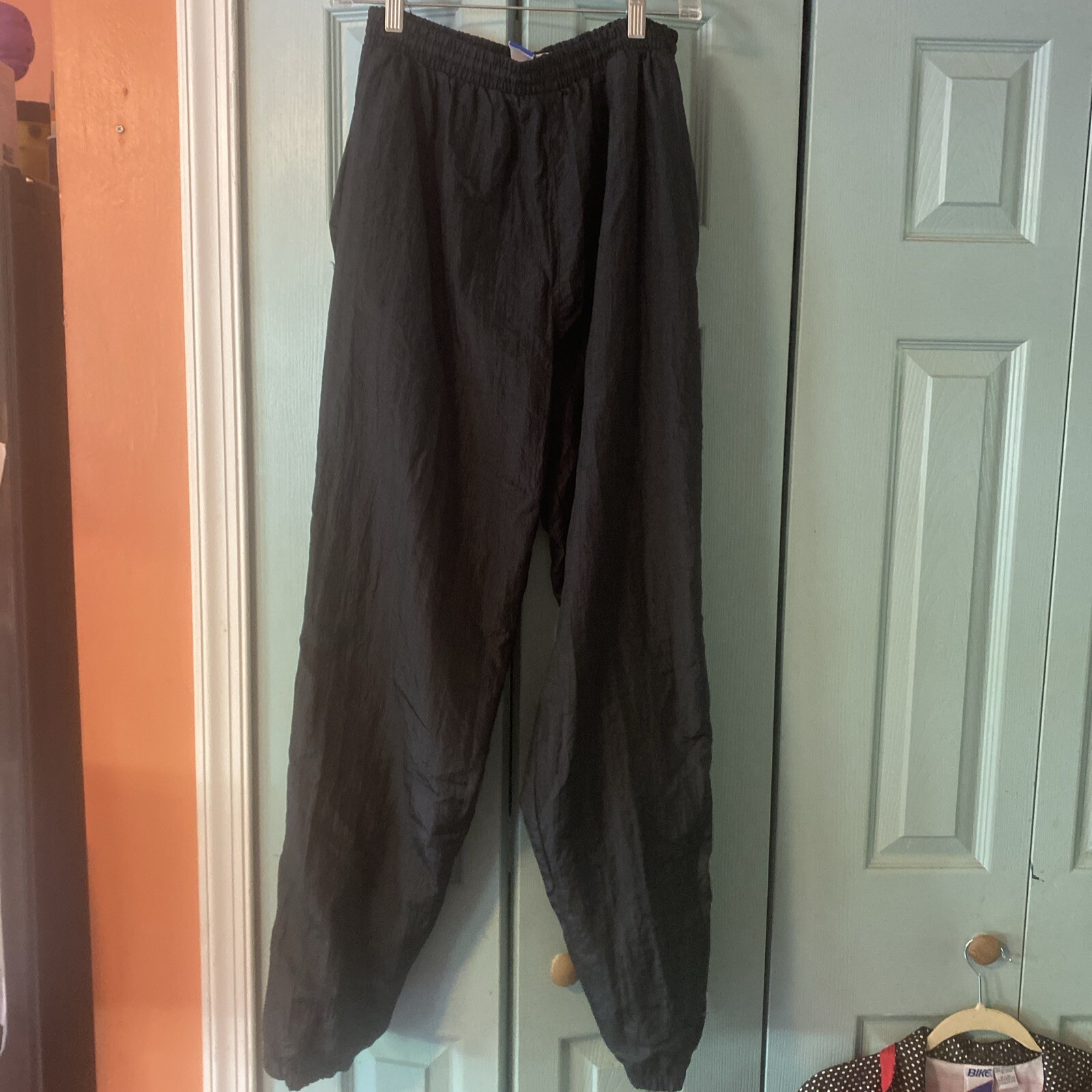 Vintage Track Suit Nylon Red Black Med Bike