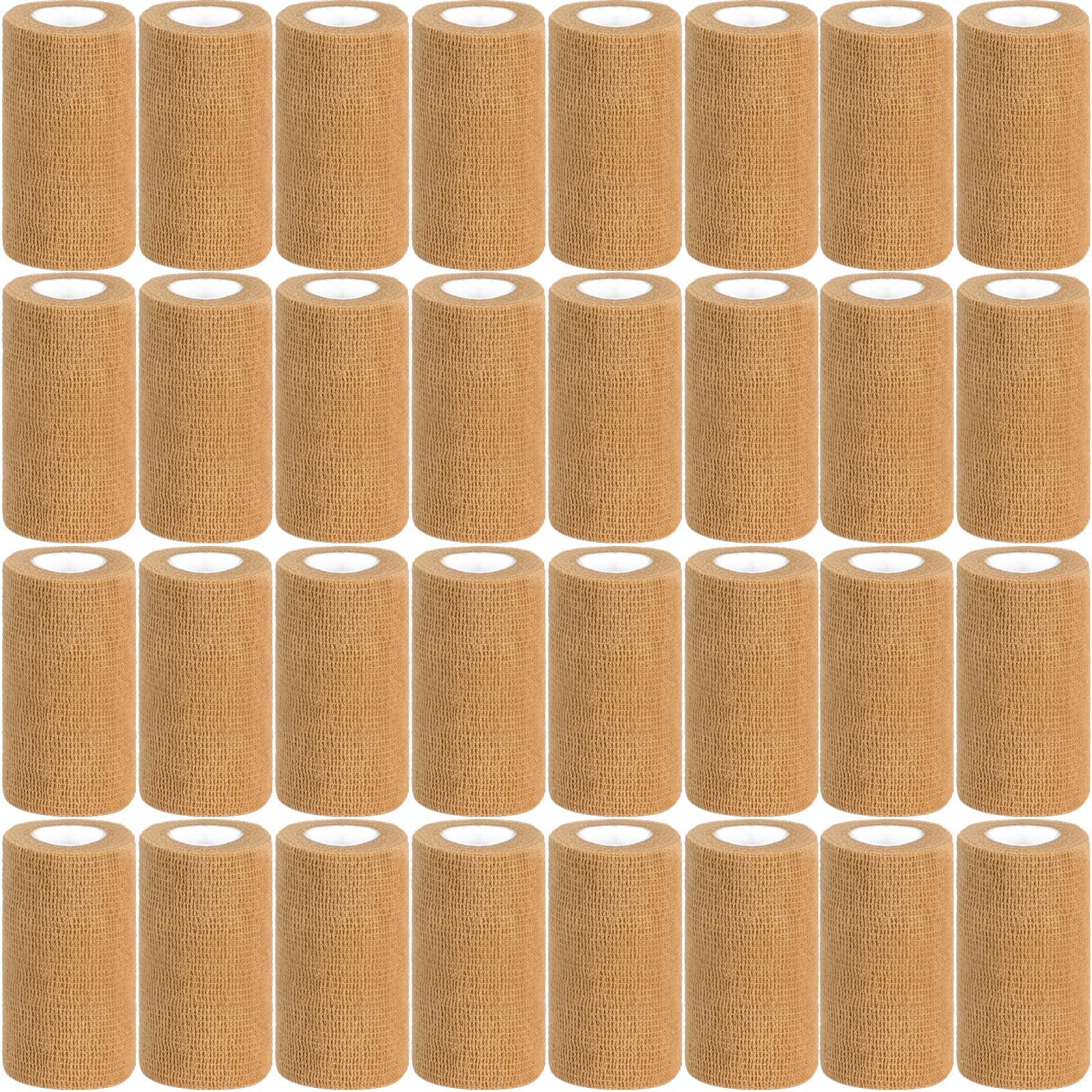 54-Pack 4″x5yd Self-Adhesive Cohesive Bandage Wrap – Bulk Skin Color Vet Tape