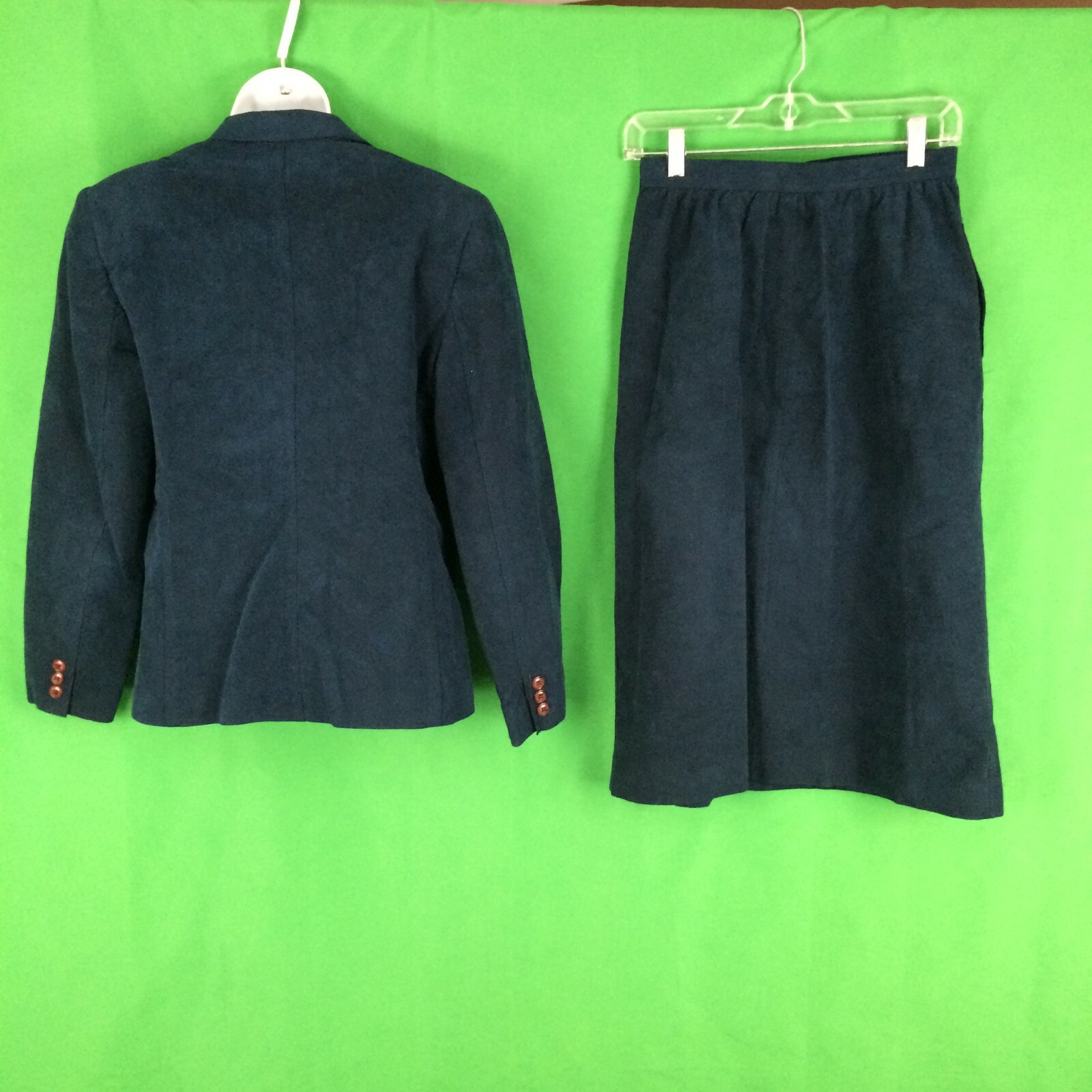 Vintage BlassSport Blue Ultra Suede Blazer Skirt Suit, Blazer Bill Blass, 10