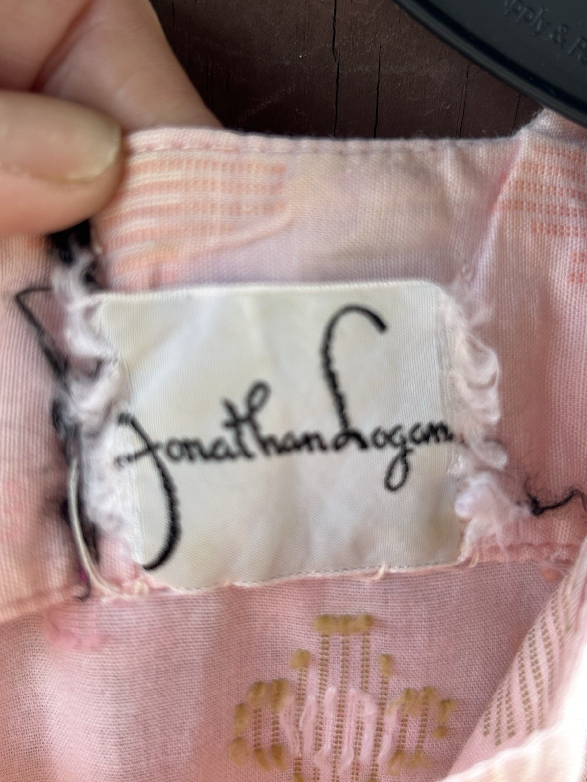 Jonathan Logan Pink & White Fit & Flare Vintage Dress, Short Sleeve