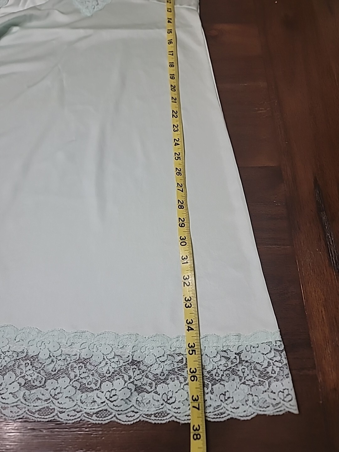 Vtg Sliperfection Full Slip Dress Lingerie Mint Non Cling Nylon Lace 34 READ