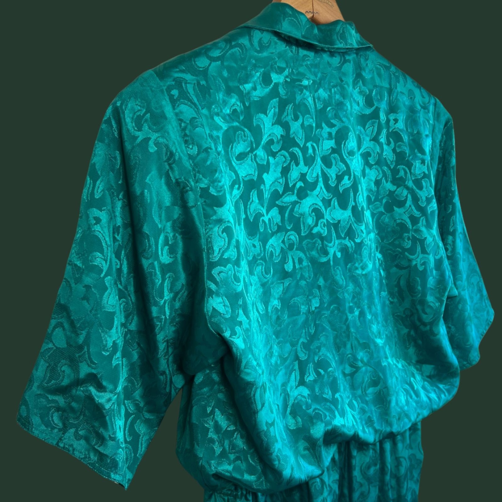Vintage 70s Billy Jack for Her Embossed Lined Satin Dress