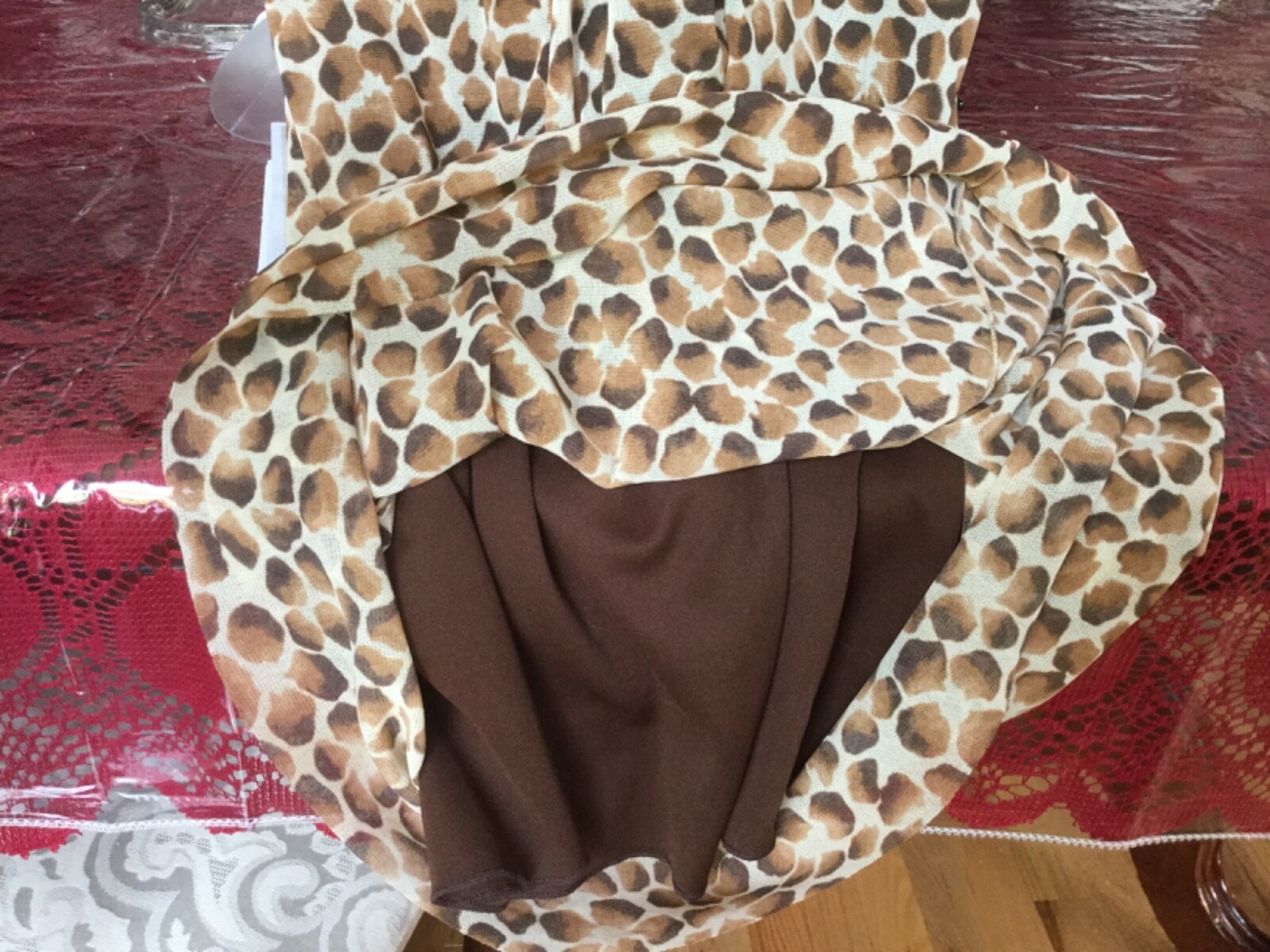 VIVIENNE TAM LEOPARD High Neck HALTER Open Back SHEATH Dress Size 3