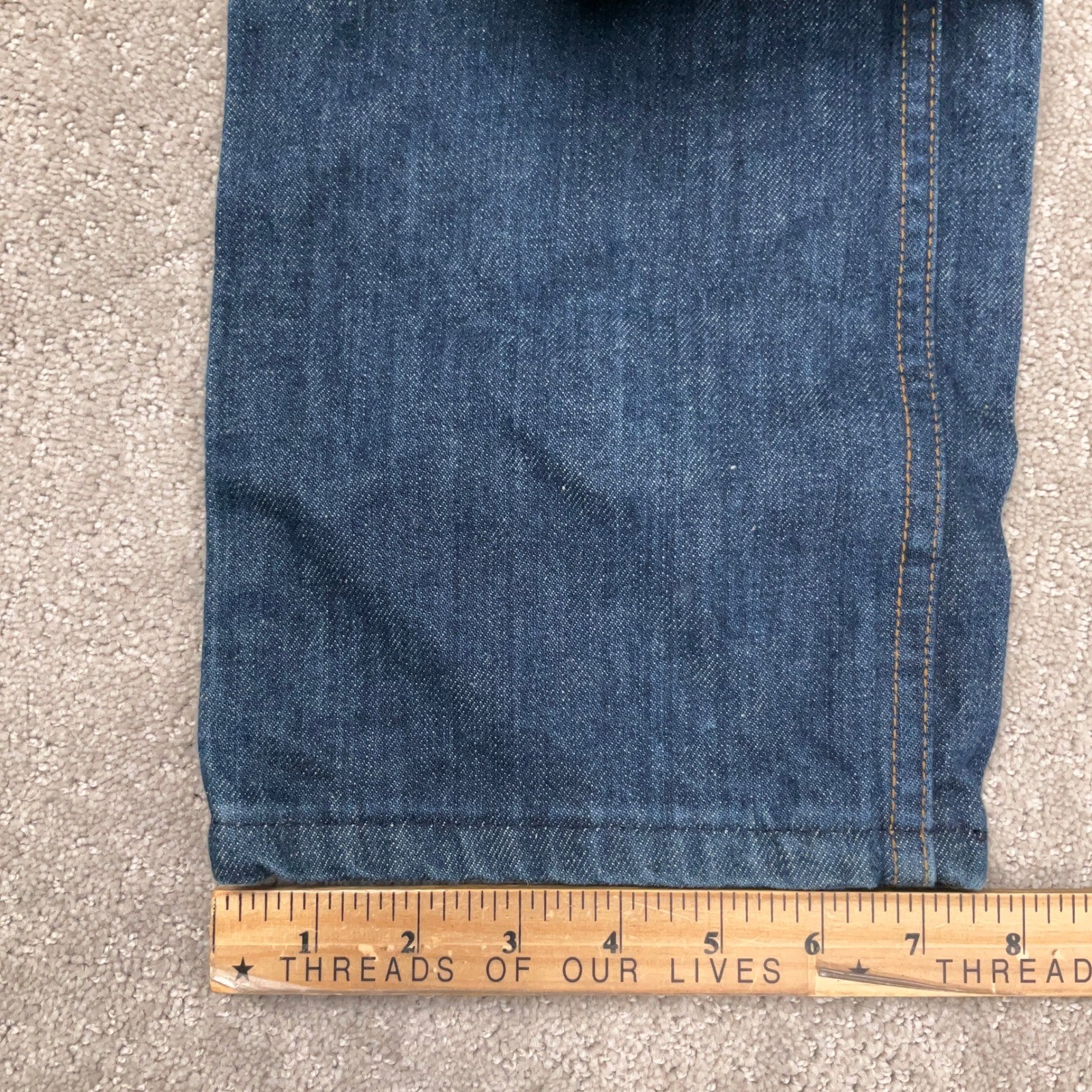 Vintage Dee Cee Jeans Womens 26W 34L Blue High Rise Embroidered Straight Leg