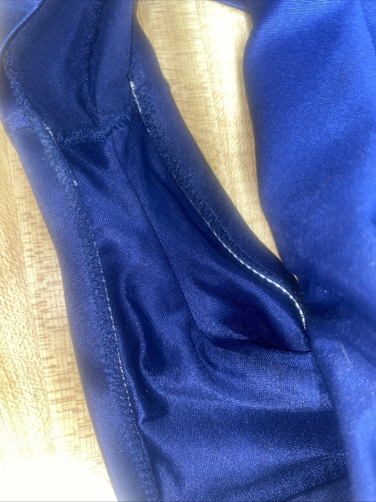 Vintage 1970 DeWeese Design Navy W/ Red Trim One Piece Swimsuit Sz 16 USA Made