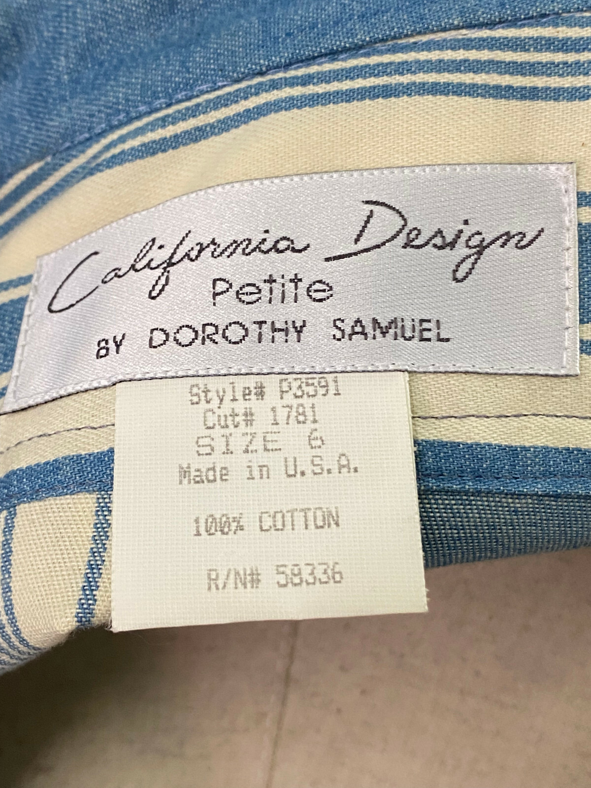 Classic Vintage 1980s Dress California Design By Dorothy Samuel Petites Size 6