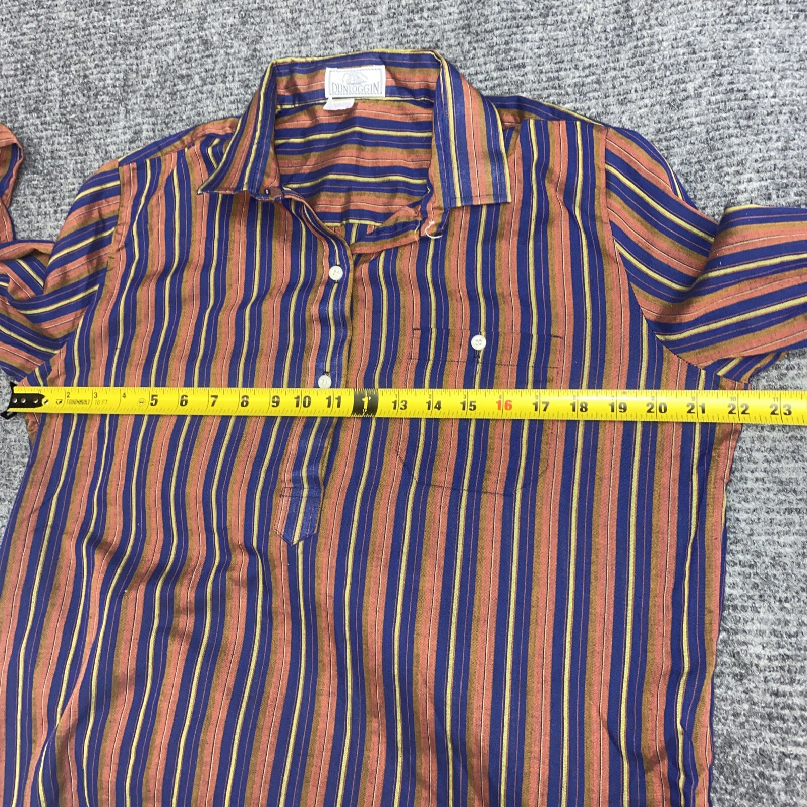 Vintage Dunloggin Stripe Lightweight Women’s Large Collar Preppy Dress Shirt