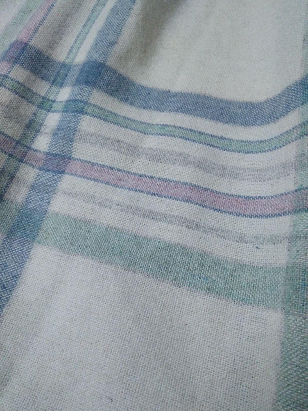 Vintage Pretense Cream & Pastel Plaid Wool Skirt