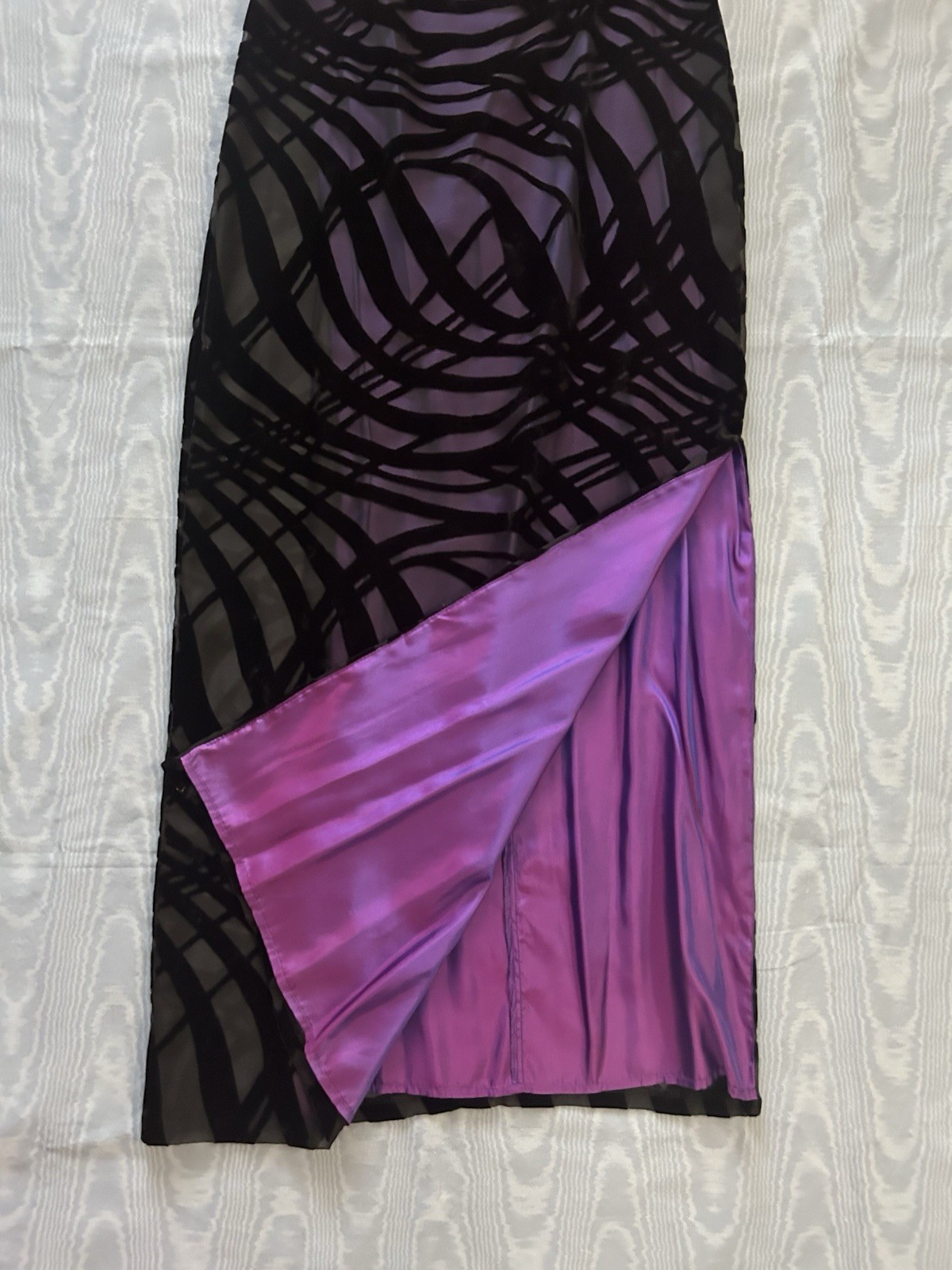 Vintage Arianna by Rachel Kaye Black Purple Velvet Claudie Dress w/Shawl•4•NWT