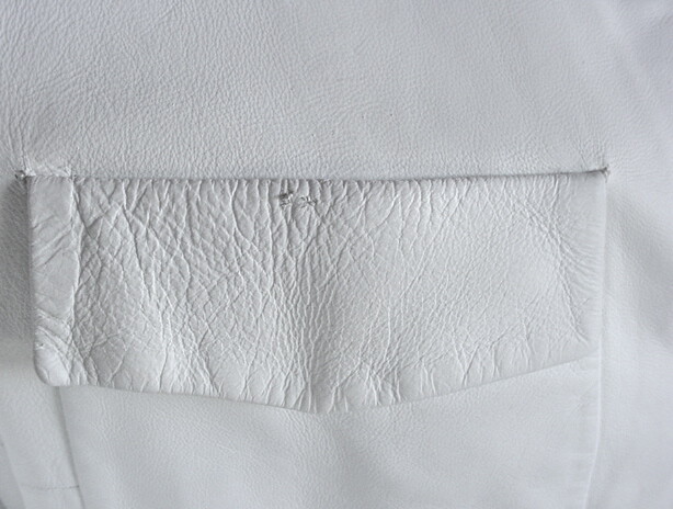Vintage Mod Faux Leather Coat Womens Sz Small White Pleather 1970s