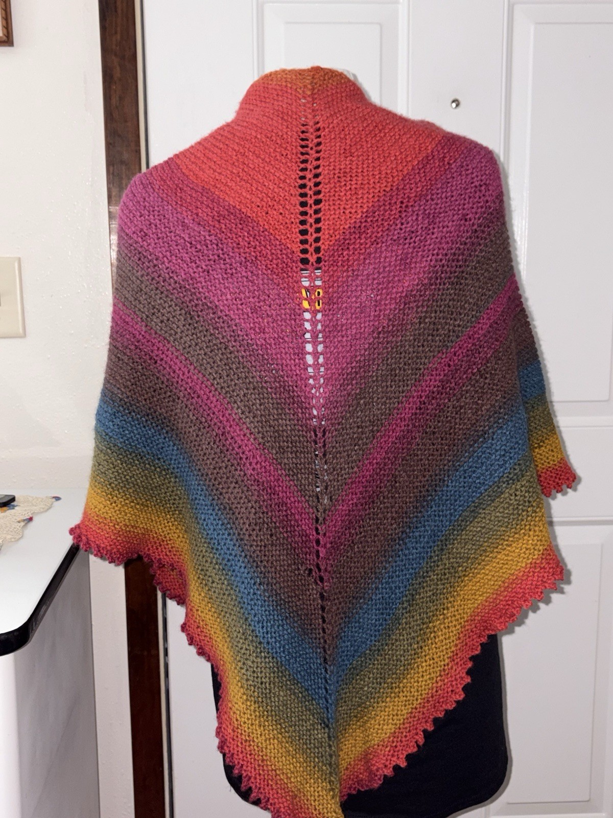 Crochet Poncho Shawl Hippie Granny Afghan Festival Boho One Size