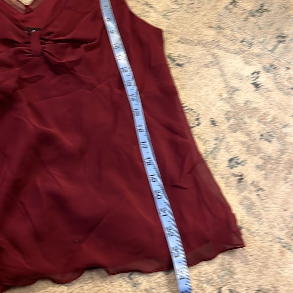 b.i.y.a.y.c.d.a. Stylish Burgundy V-Neck Sleeveless Blouse