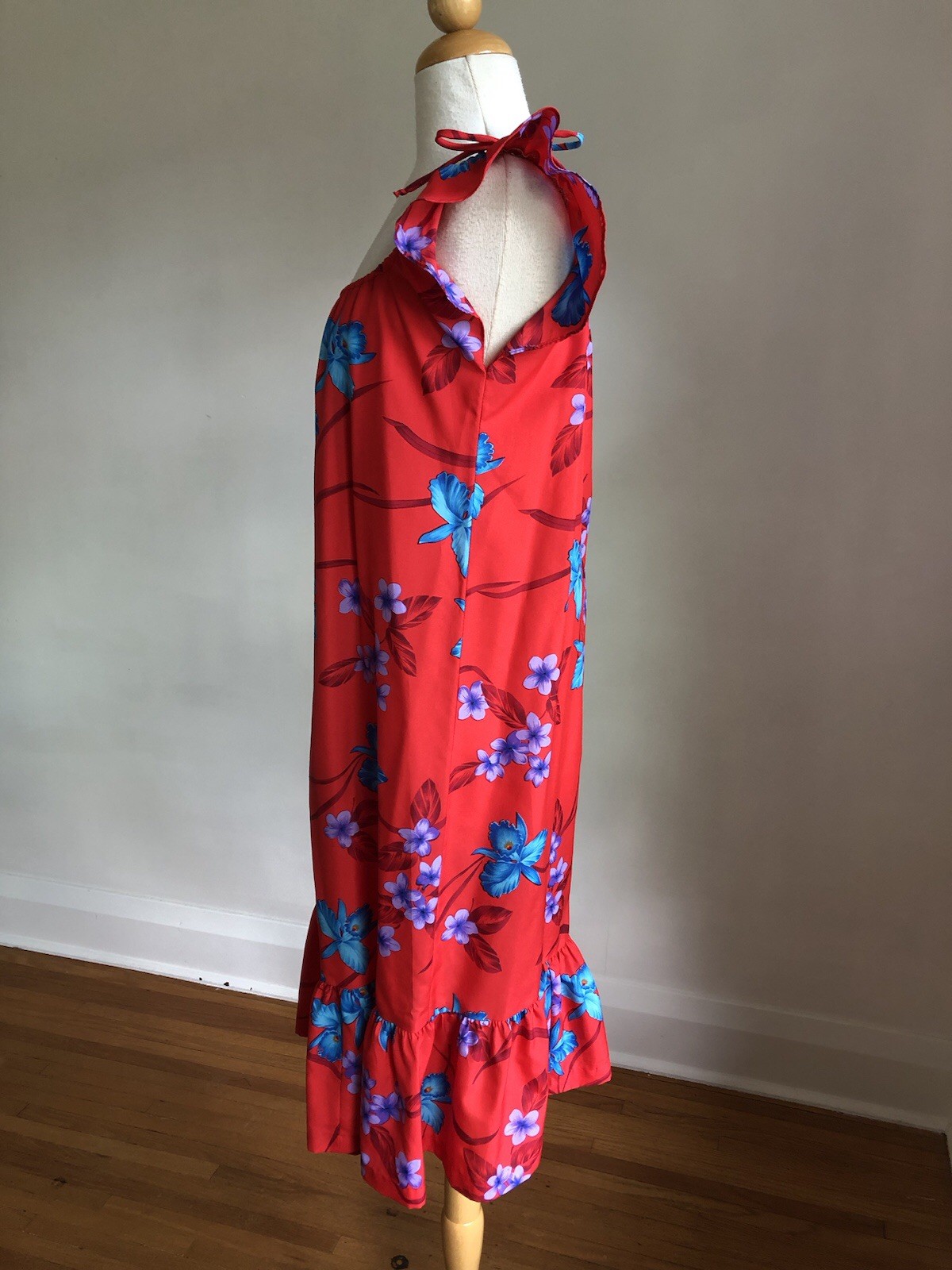 ADORABLE VTG ROYAL HAWAIIAN Made In Hawaii Red Floral Tropical Aloha Sundress 6