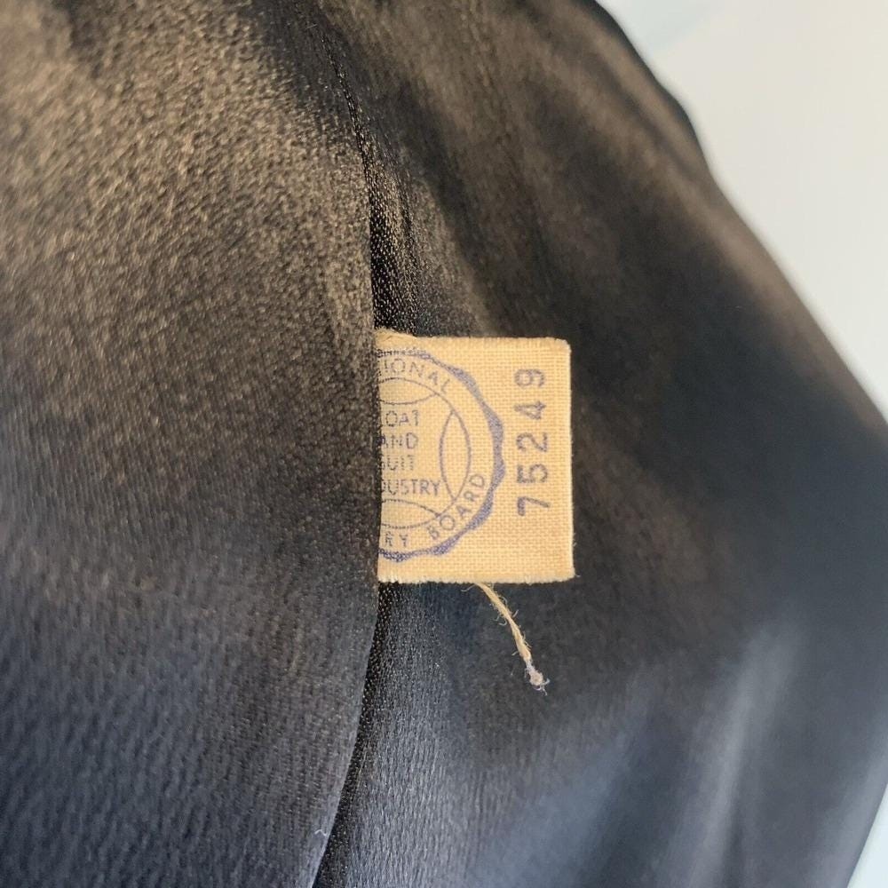 Vintage 40’s Worumbo Woolen Midi Coat Womens XL Wrap Black Back Button Luxury