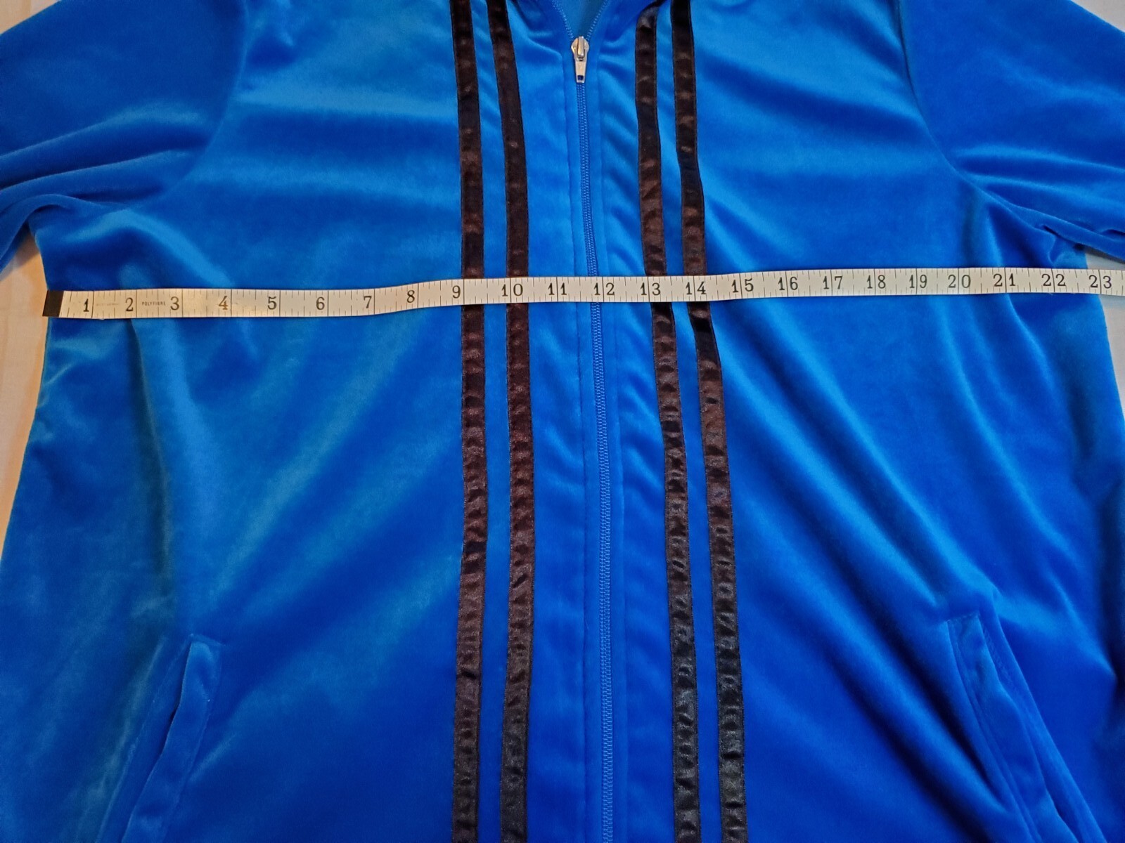 Vintage All American Comfort Velour Blue Full Zip Athletic Track Jacket Womens L