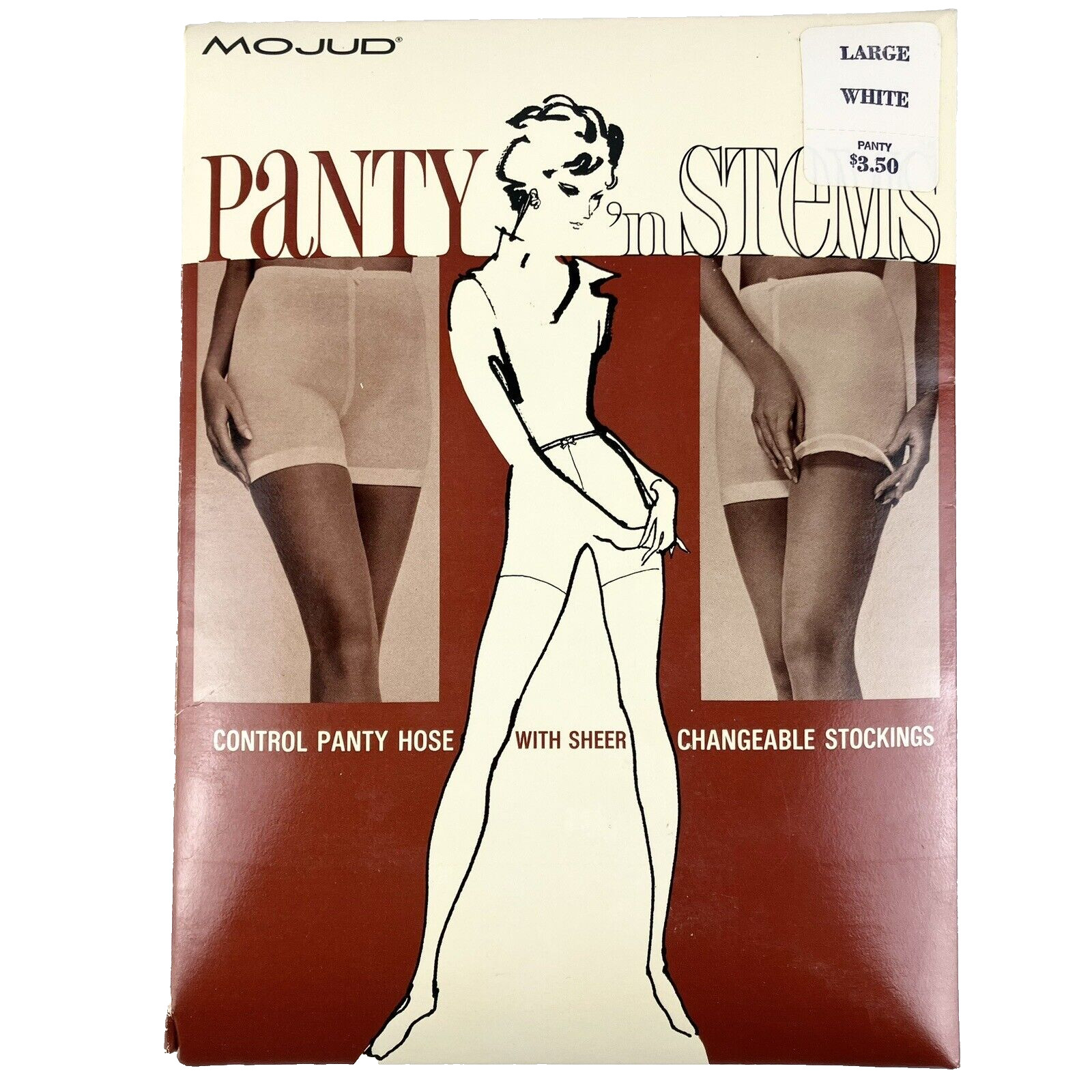 Mojud Control Panties 1960s Union Made Sheer Extra Firm Control White Large Vtg