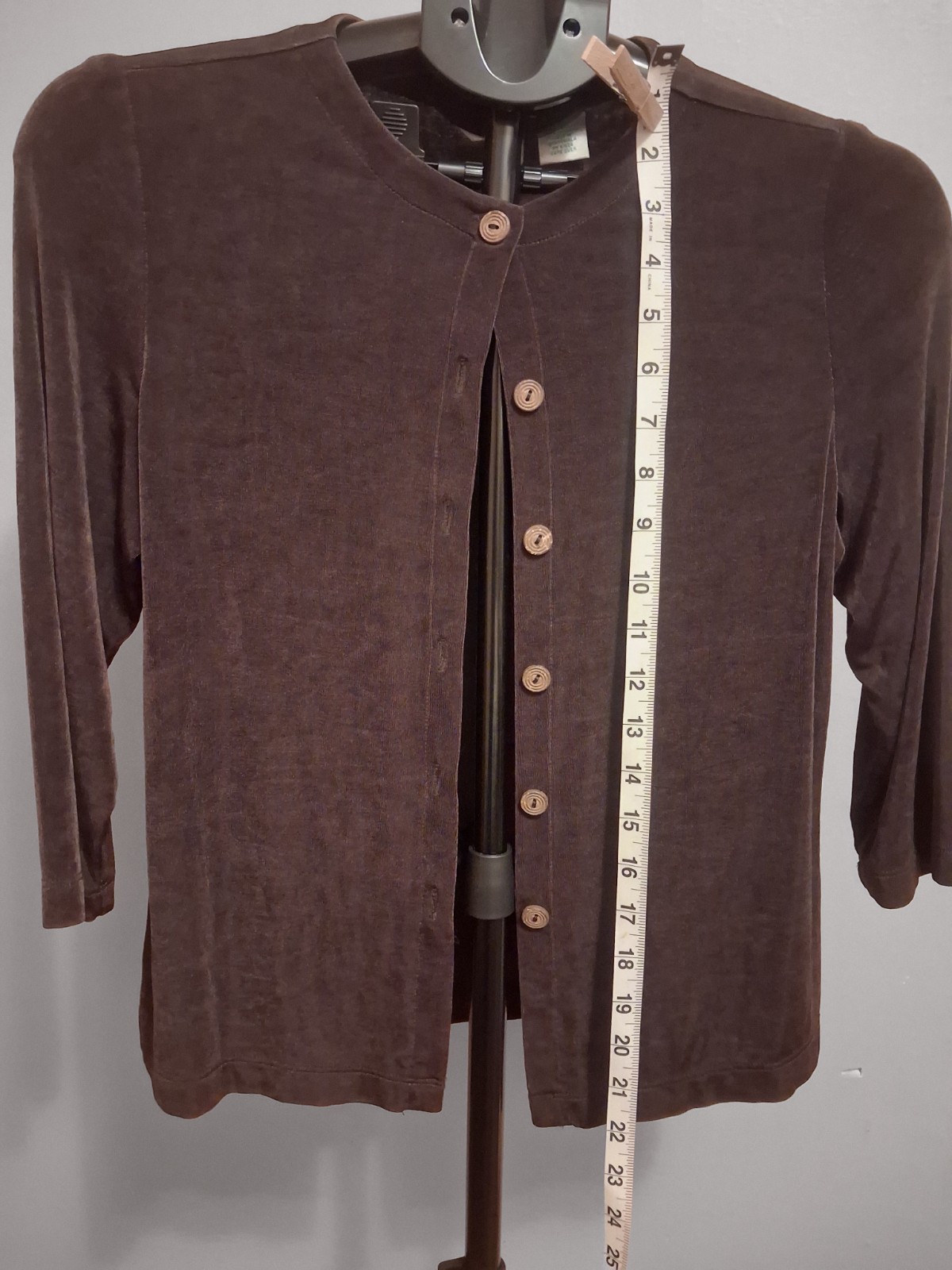 Laura Ashley Vintage Sweater Brown Cardigan Button Up Soft Silky Size S