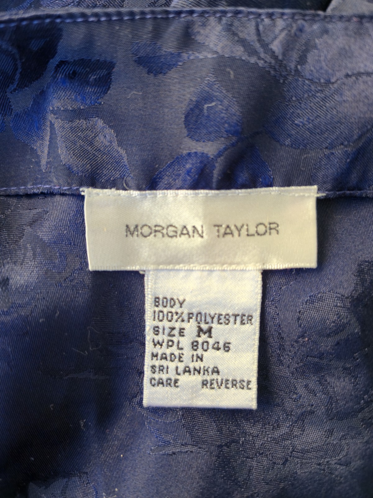 Vintage Morgan Taylor Floor Length Blue Satin Nightgown size Medium