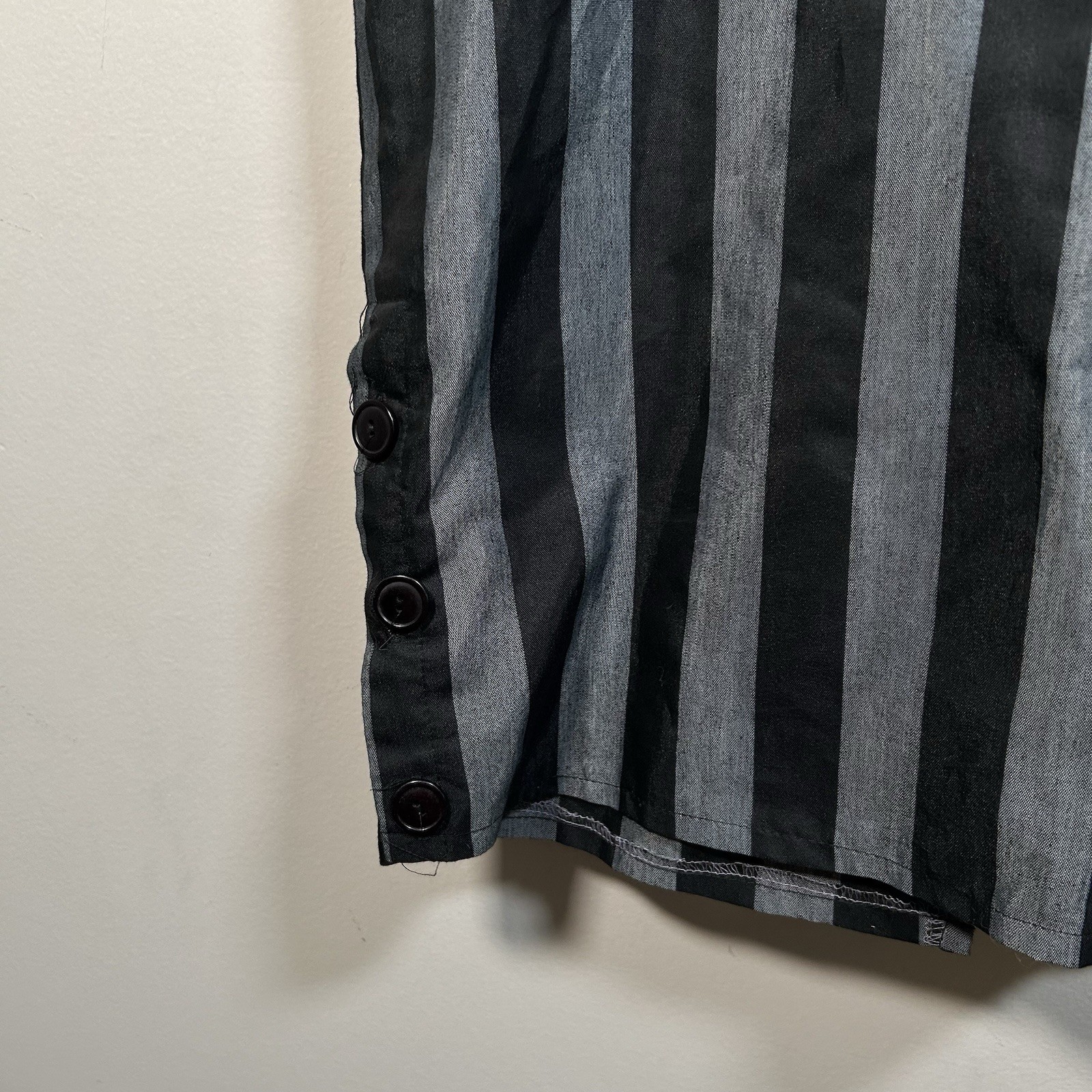 VTG 80s Brioche California Sailor Gray Black Striped Avant Garde Dress Sz S/M