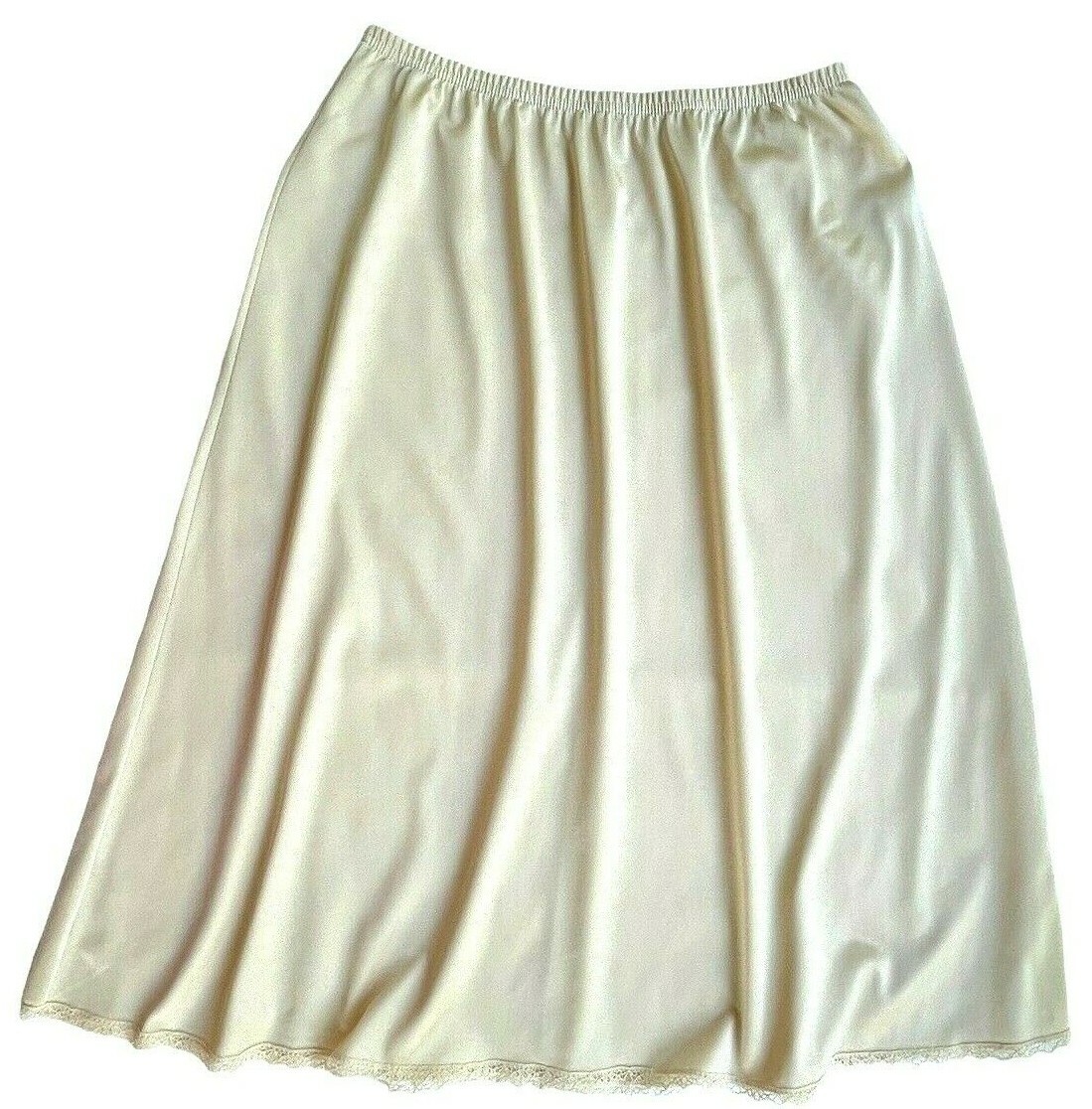 Vanity Fair Beige Half Slip Antron III Nylon Vintage Sz Large Below the Knee