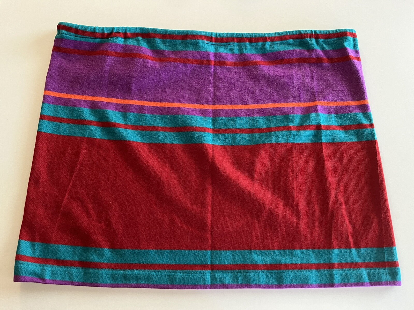 70s Hang Ten Charlies Girls Striped Skirt Tie Waist Mod Surf Swim Skate VTG