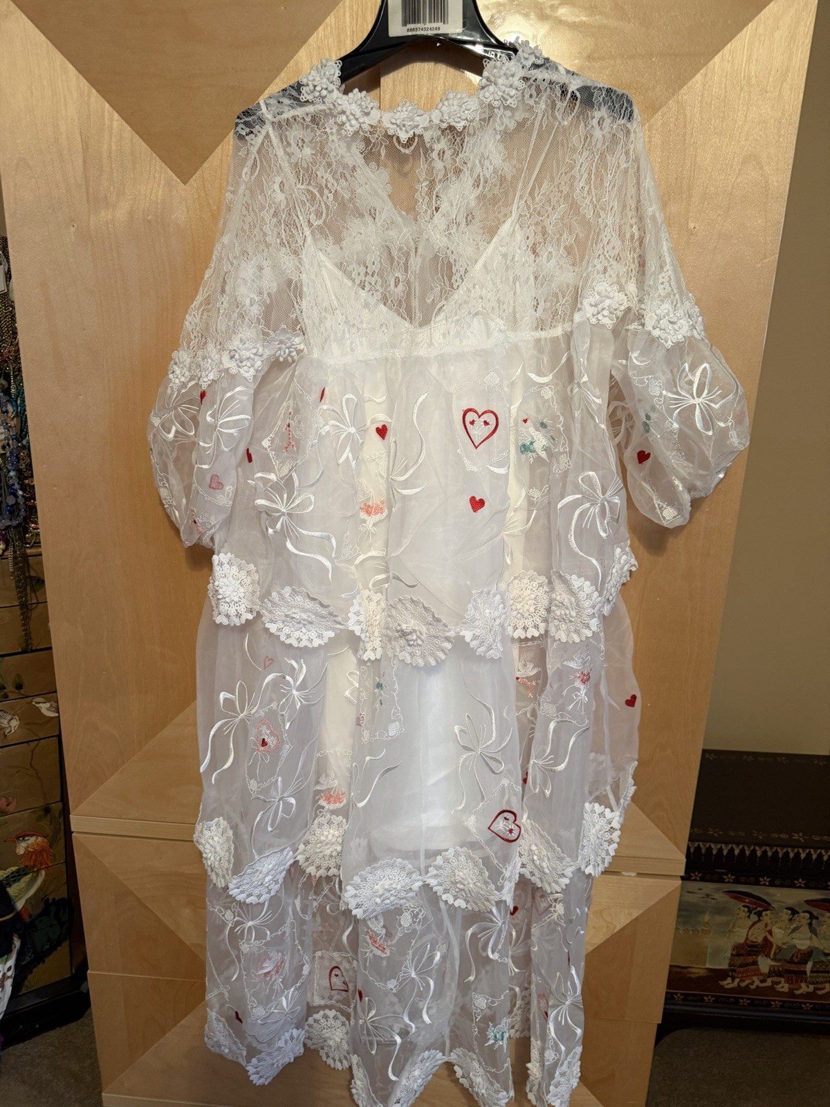 Anthropologie Maeve Sheer 3D Floral Long Sleeve V-Neck Maxi NWT Xs