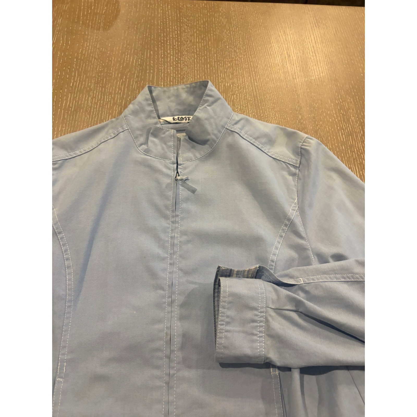 Vintage BLAST Womens Size 16 Light Blue Jacket Pants Set Casual 2 Piece Retro