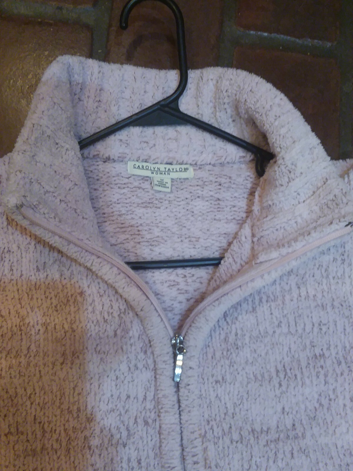 Carolyn Taylor Pale Rose Color Zip Up Ladies Sweater Cardigan Super Soft Size 1X