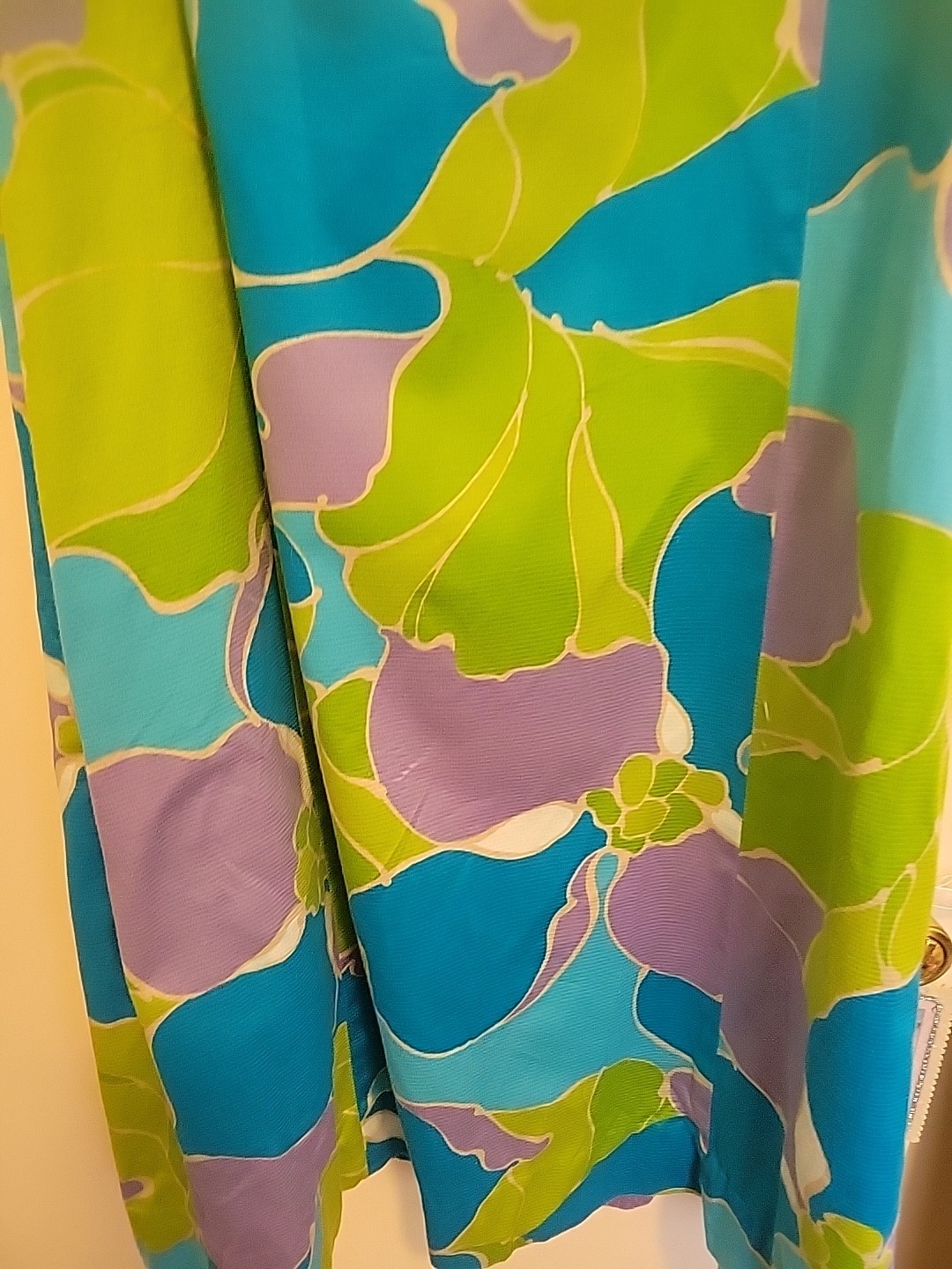 Vintage 90s Norma Maier’s Hawaiian Dress Cotton Med Green Blue Purple