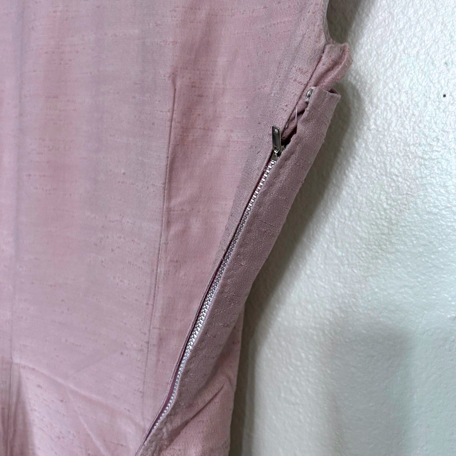 Women’s S Mauve Pink Mandarin Collar Cheongsam Dress Sleeveless Silk Oriental
