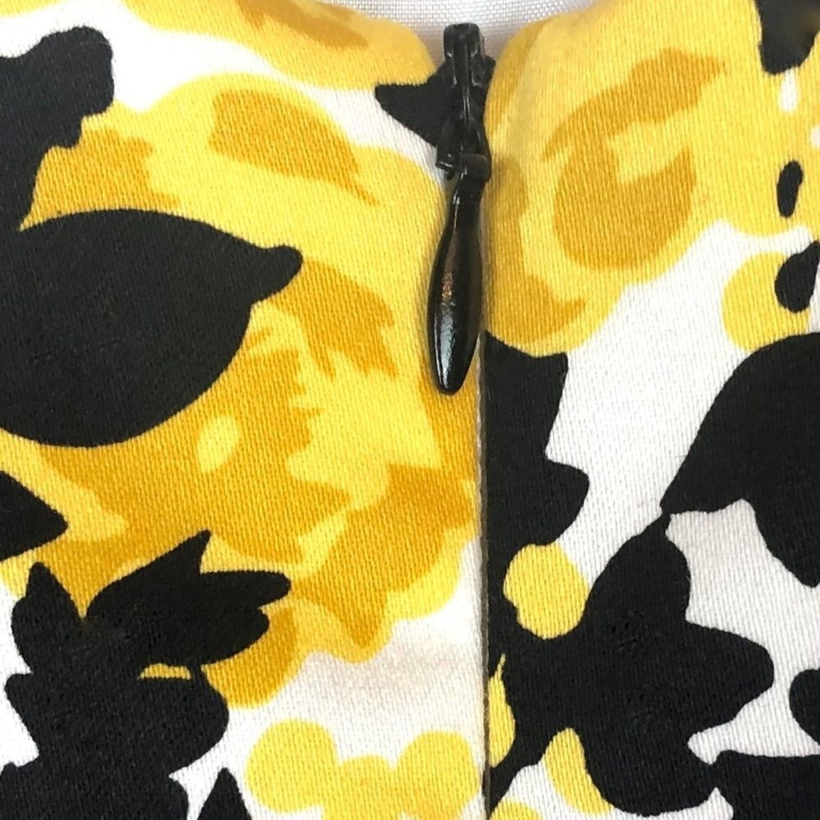 Vintage London Times Floral Fit & Flare Lined Dress Size 4 Black/White/Yellow