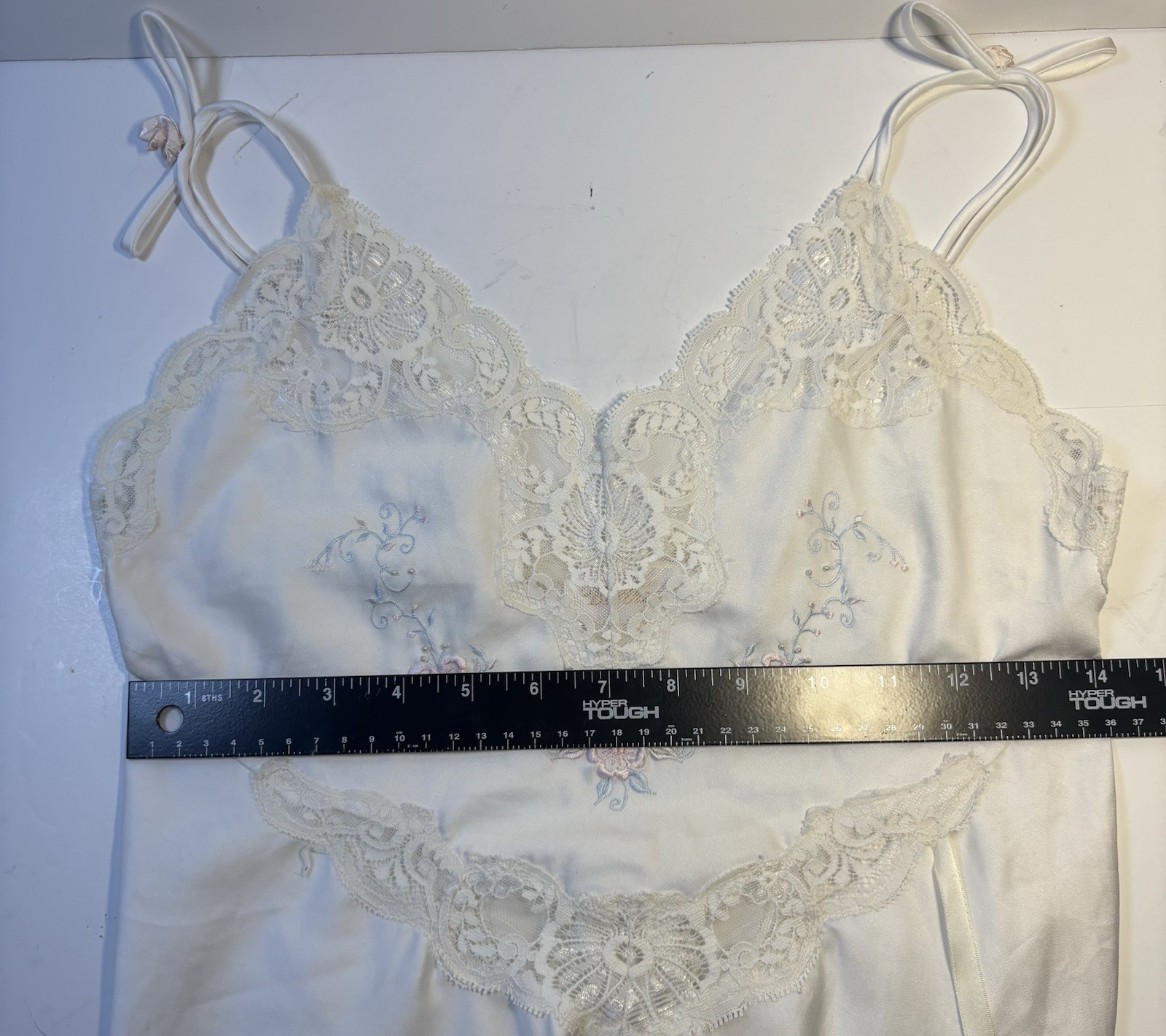 Vintage Barbizon Ivory Satin Lace Peignoir Set Gown & Robe 1950s Lingerie READ
