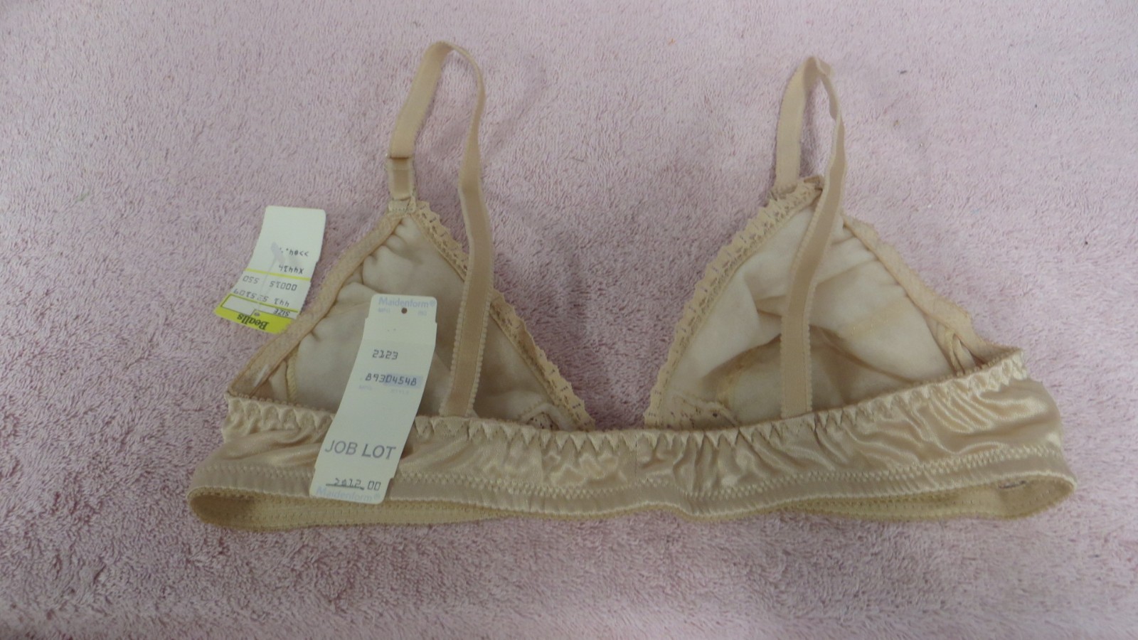 Vtg Beige Maidenform Lightly Padded Front Clasp Bra – 34A – NOS – e